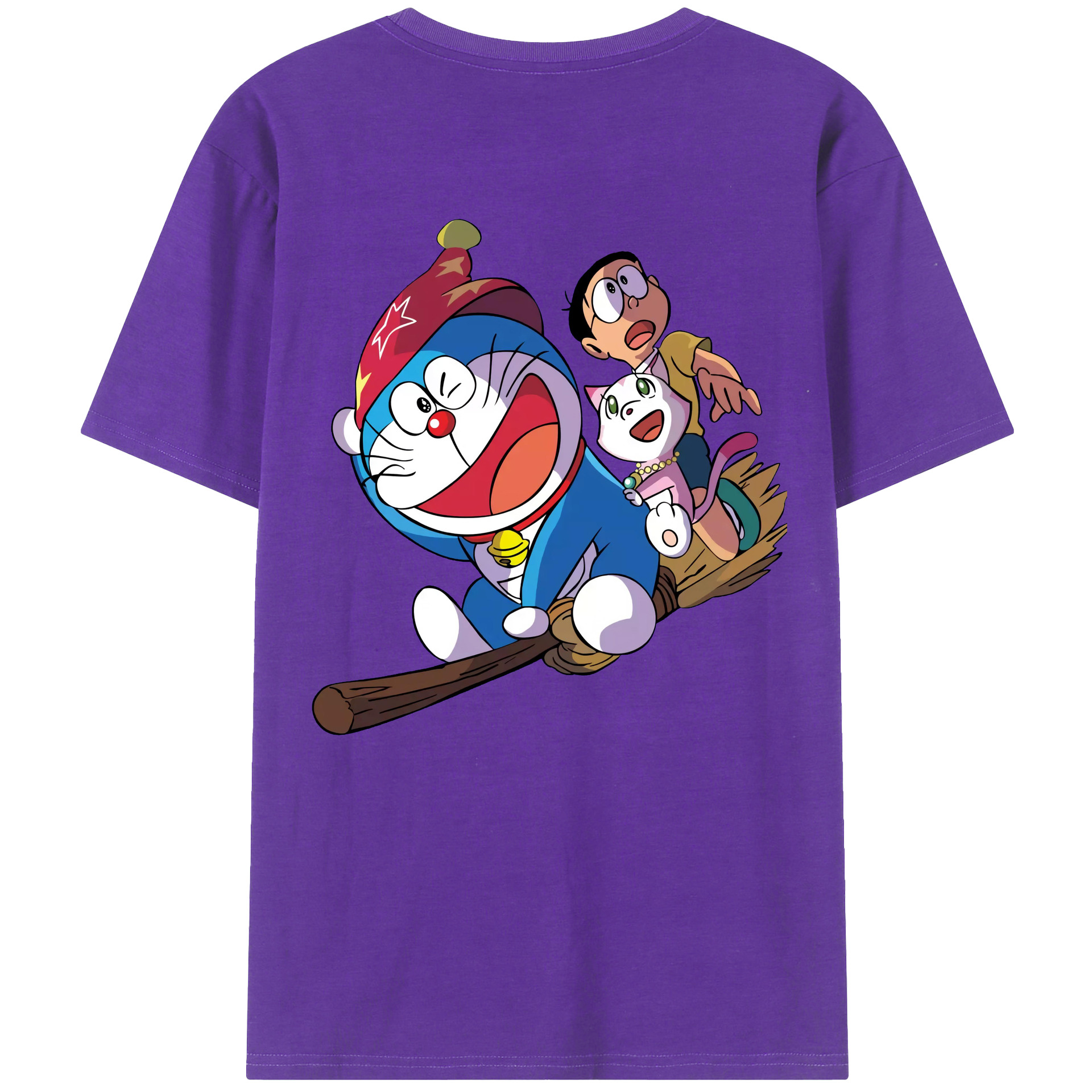 （画像用） ドラえもん Doraemon 綿100％ メンズ半袖Tシャツ（バックプリント） 通気性