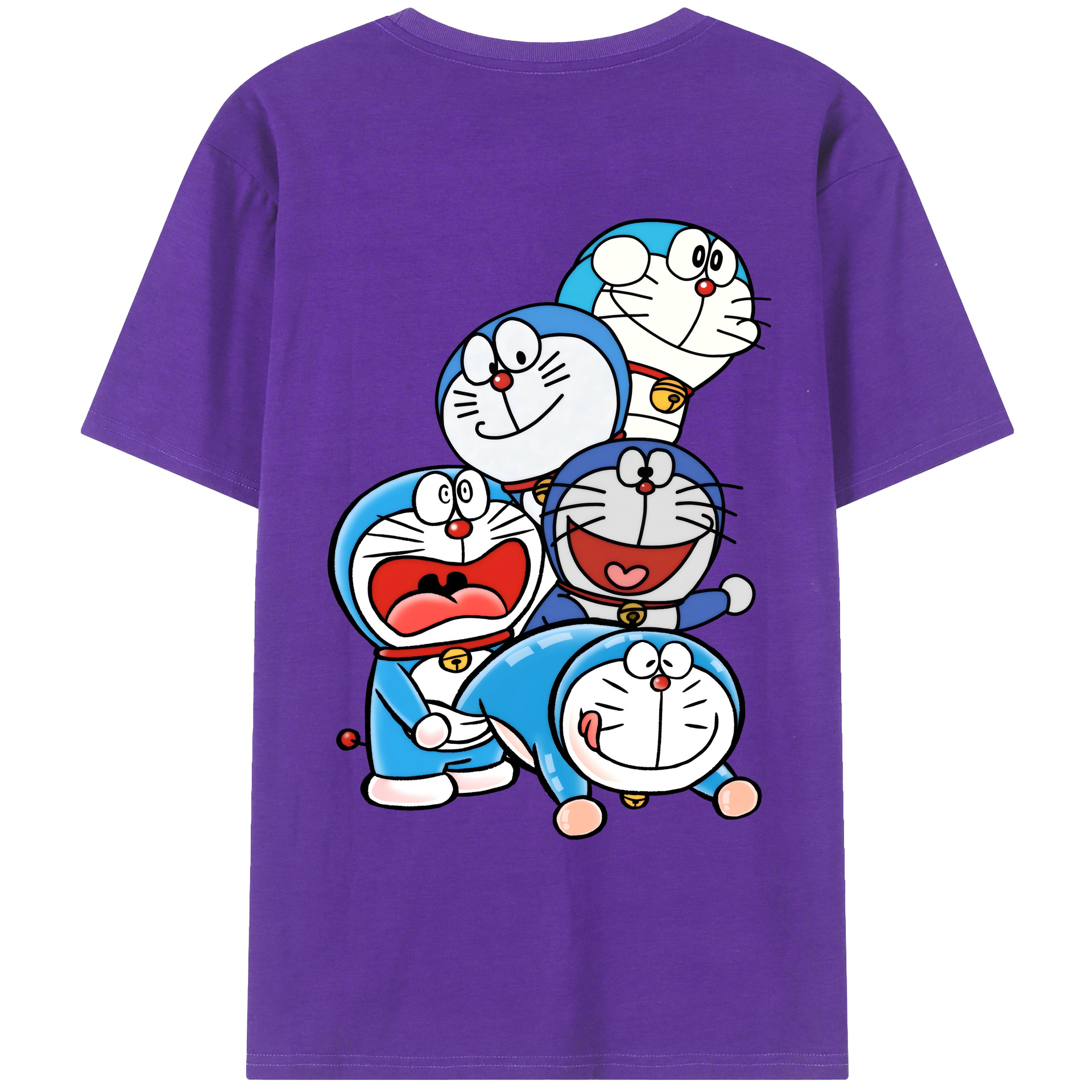 （画像用） ドラえもん Doraemon 綿100％ メンズ半袖Tシャツ（バックプリント） 通気性