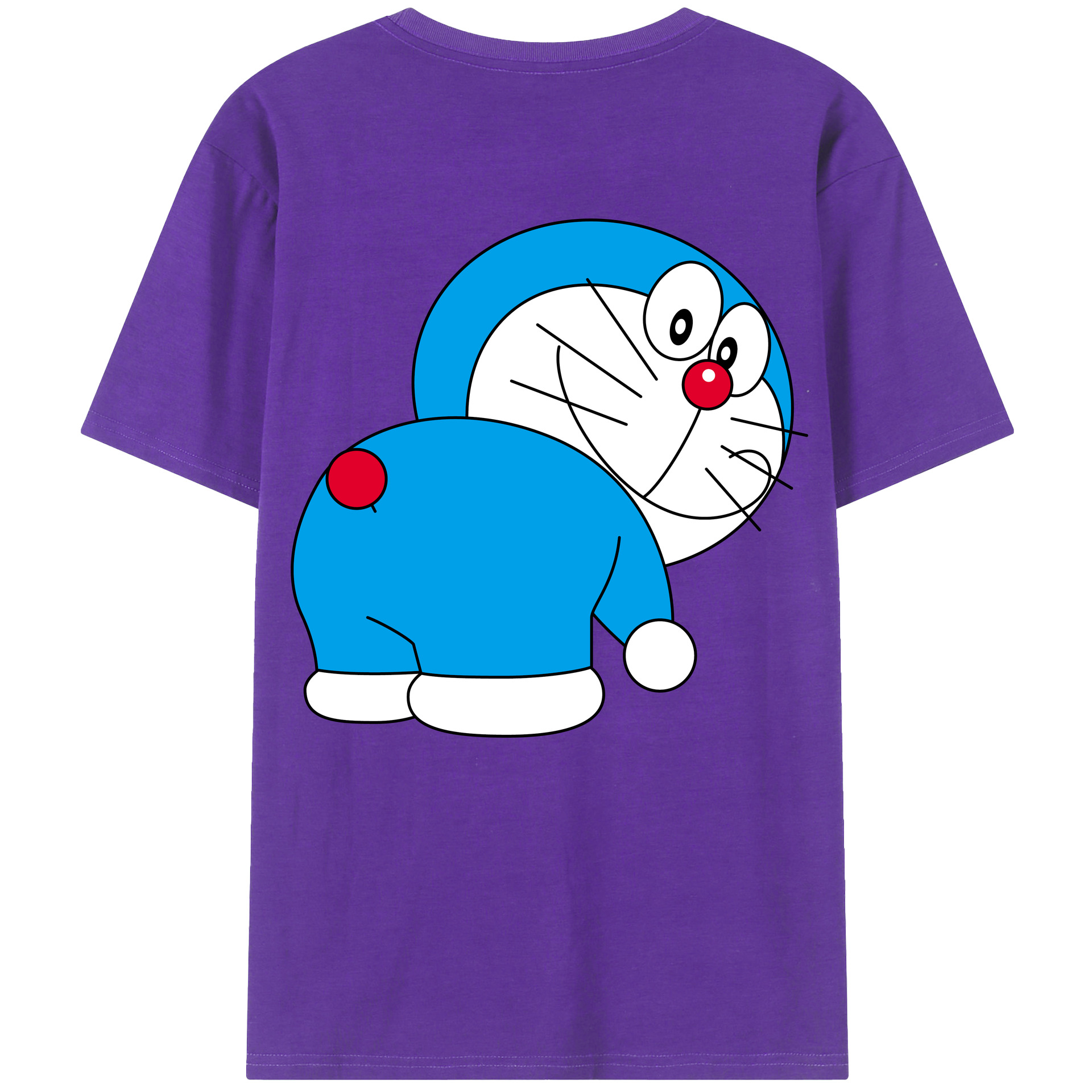 （画像用） ドラえもん Doraemon 綿100％ メンズ半袖Tシャツ（バックプリント） 通気性