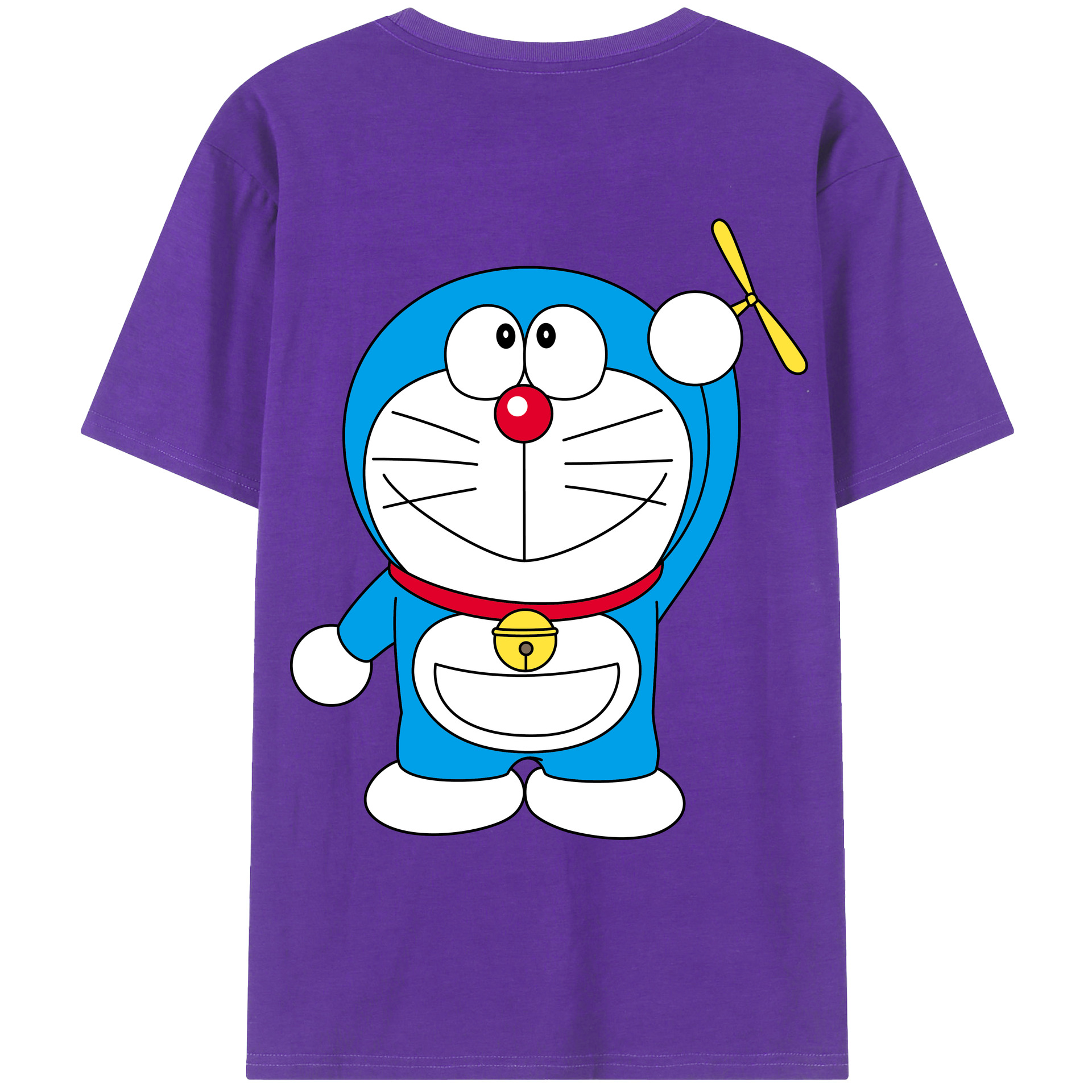 （画像用） ドラえもん Doraemon 綿100％ メンズ半袖Tシャツ（バックプリント） 通気性