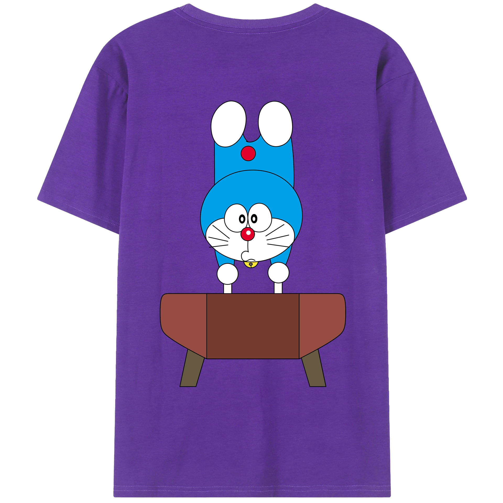 （画像用） ドラえもん Doraemon 綿100％ メンズ半袖Tシャツ（バックプリント） 通気性