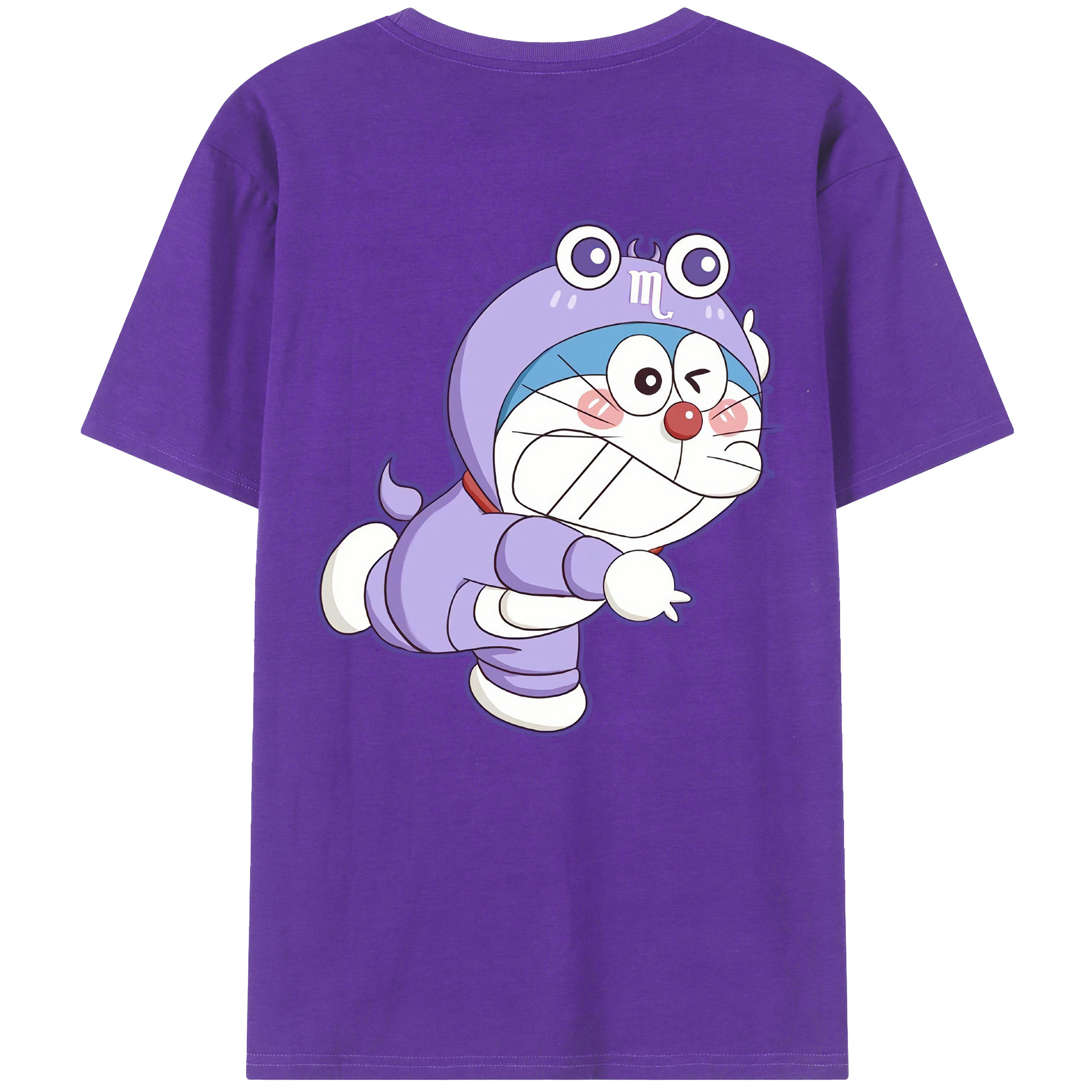 （画像用） ドラえもん Doraemon 綿100％ メンズ半袖Tシャツ（バックプリント） 通気性