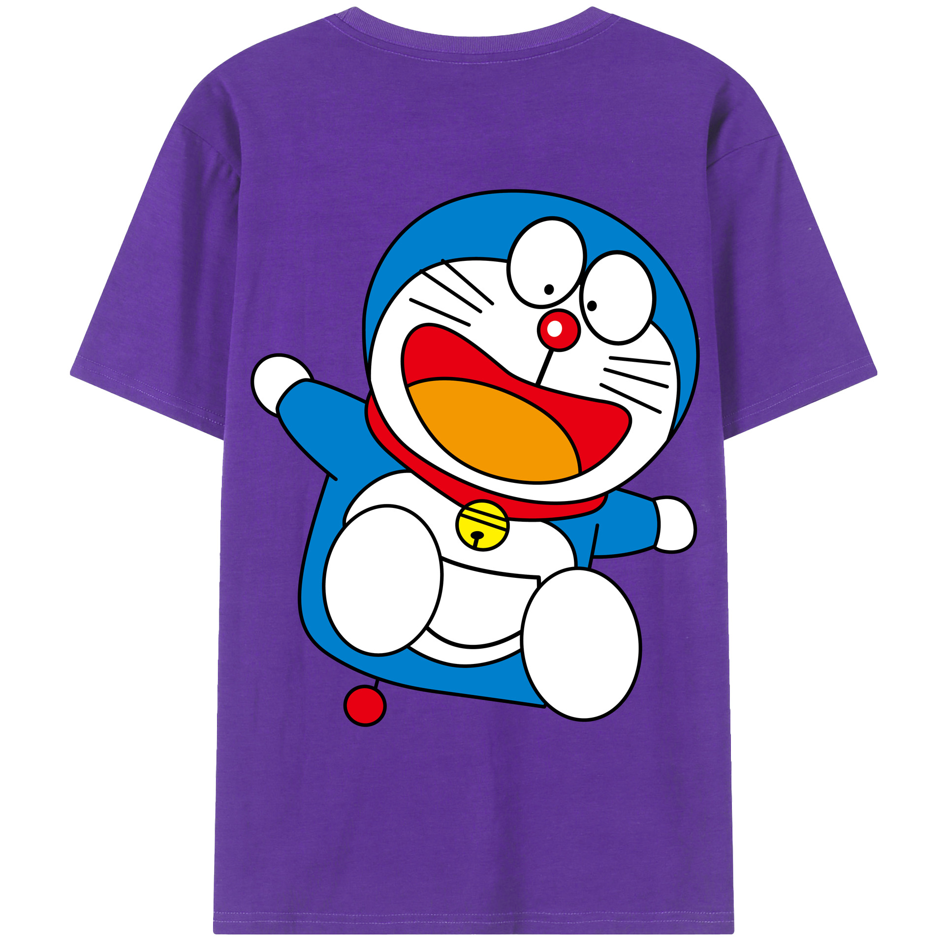 （画像用） ドラえもん Doraemon 綿100％ メンズ半袖Tシャツ（バックプリント） 通気性