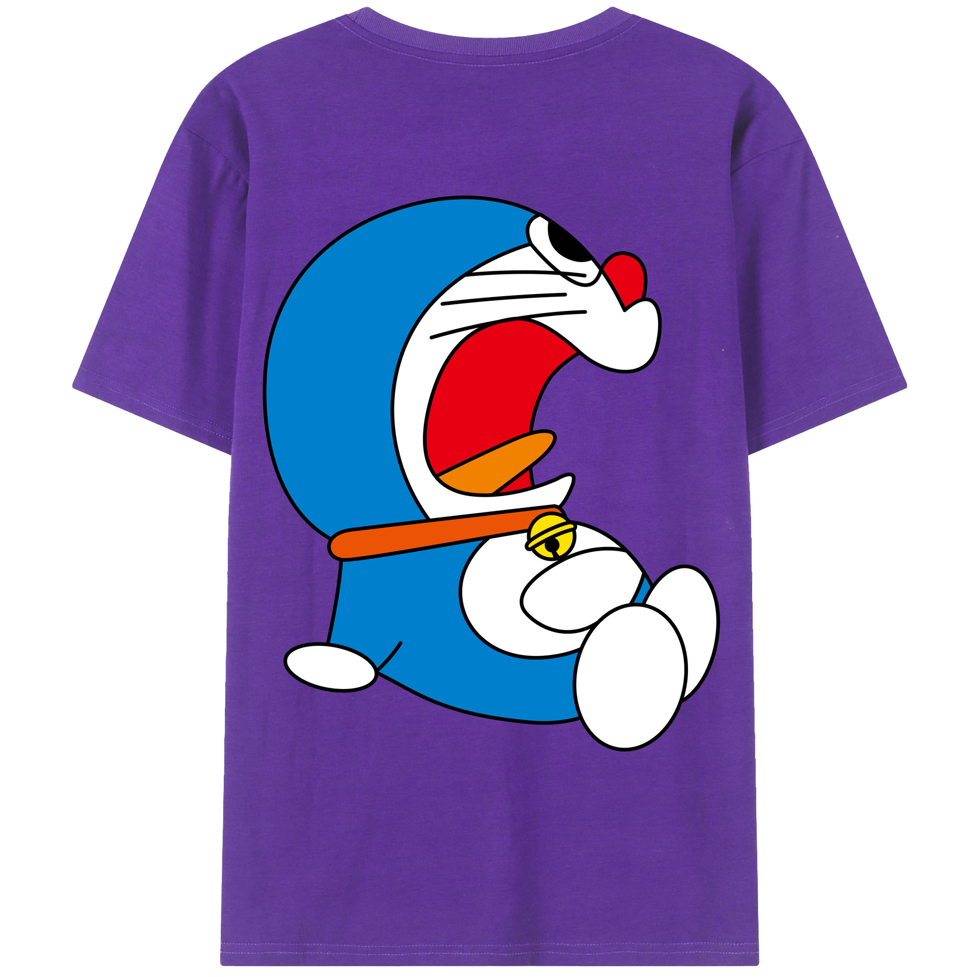 （画像用） ドラえもん Doraemon 綿100％ メンズ半袖Tシャツ（バックプリント） 通気性