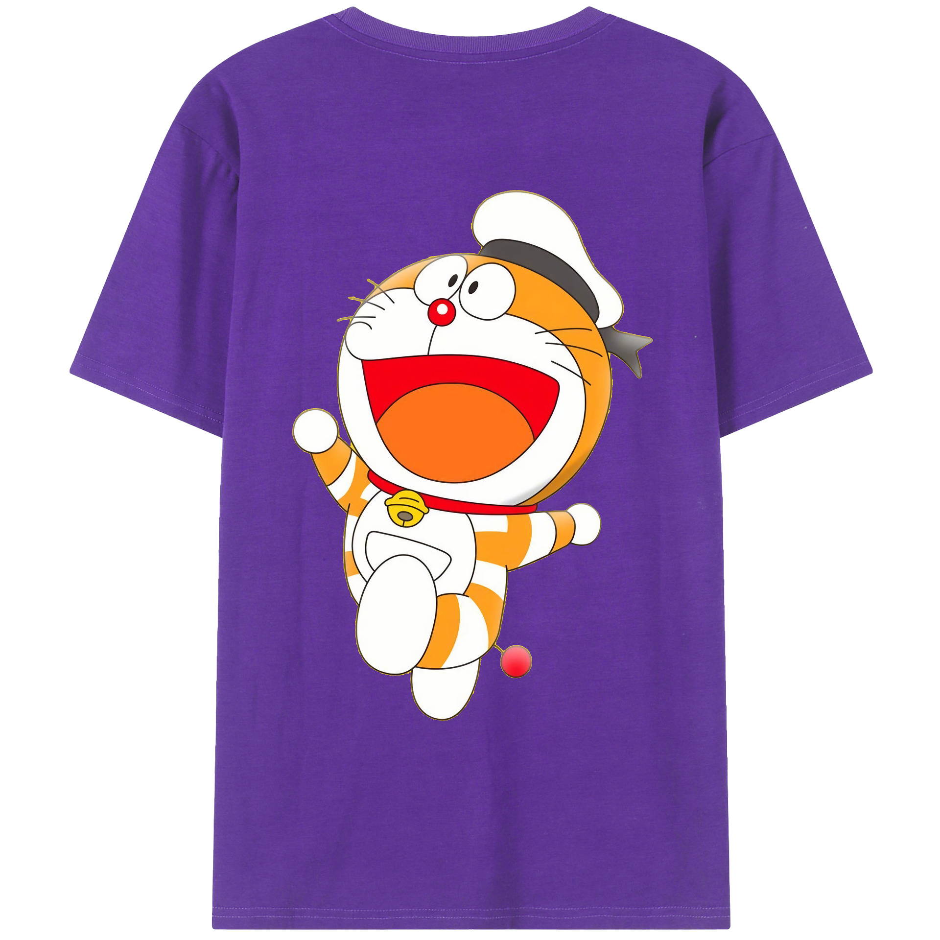 （画像用） ドラえもん Doraemon 綿100％ メンズ半袖Tシャツ（バックプリント） 通気性