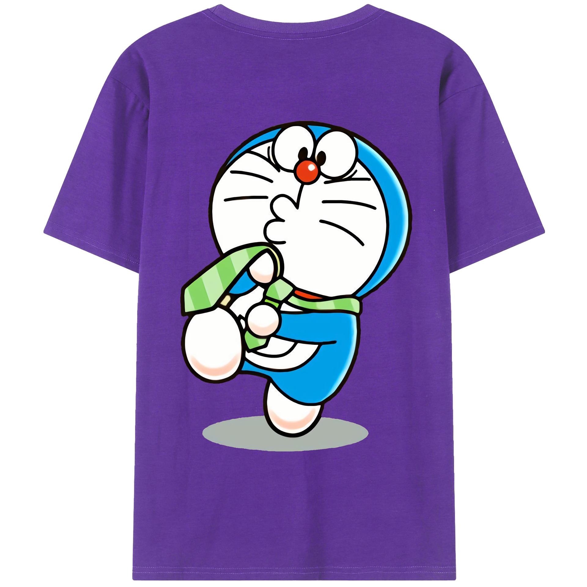 （画像用） ドラえもん Doraemon 綿100％ メンズ半袖Tシャツ（バックプリント） 通気性