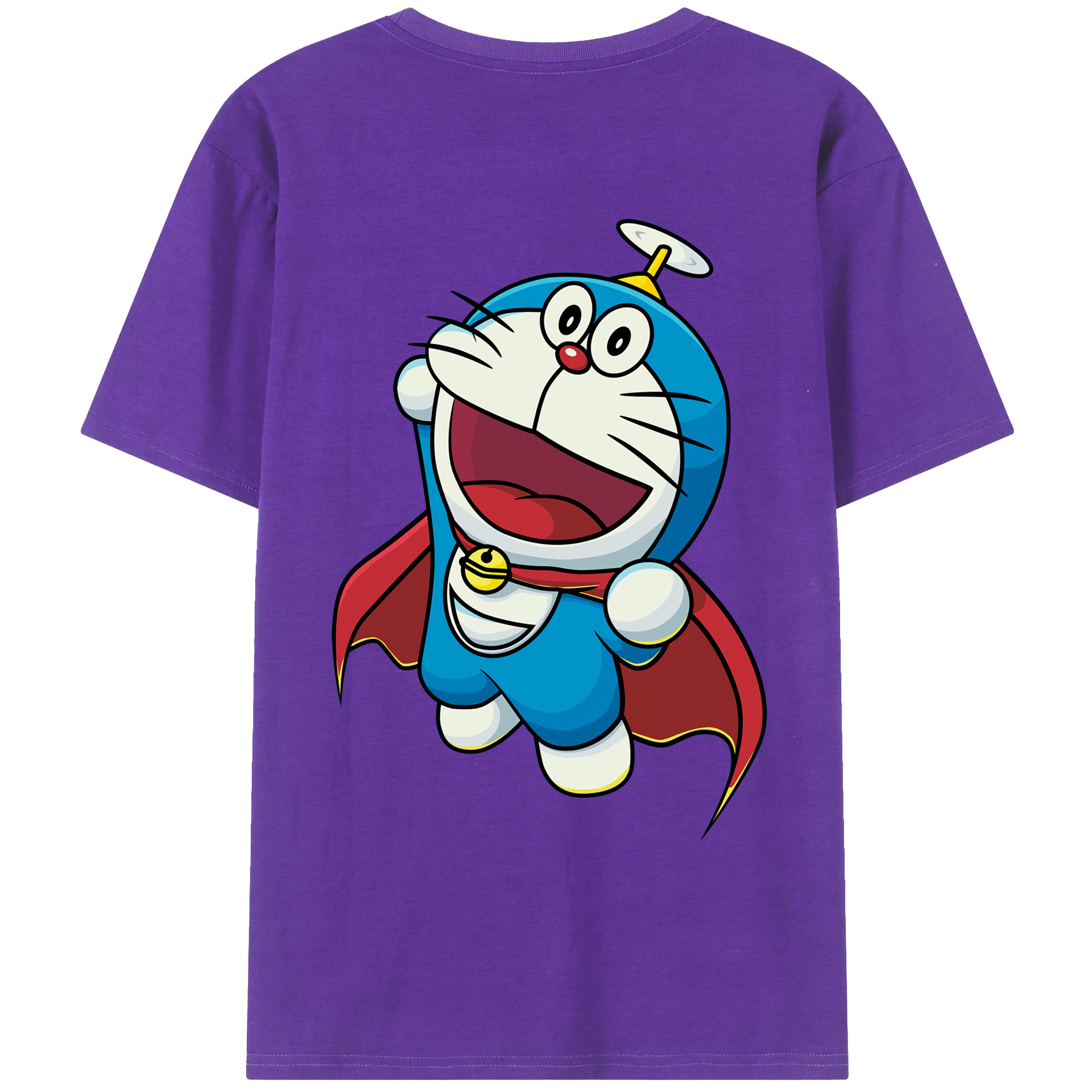 （画像用） ドラえもん Doraemon 綿100％ メンズ半袖Tシャツ（バックプリント） 通気性