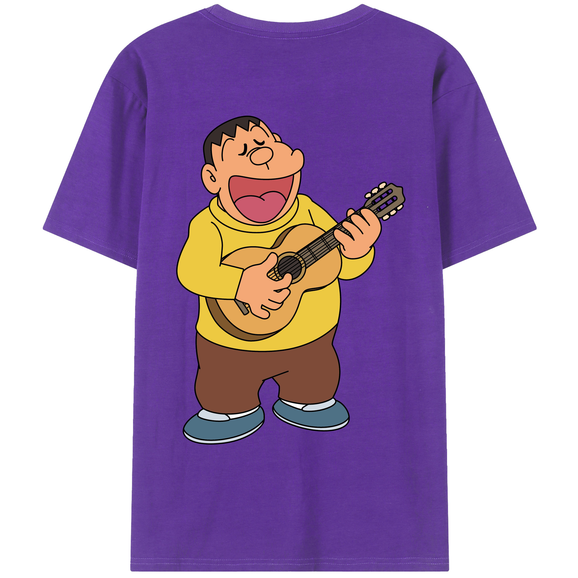 （画像用） ドラえもん 剛田武 Doraemon Gouta Takeshi 綿100％ メンズ半袖Tシャツ（バックプリント） 通気性