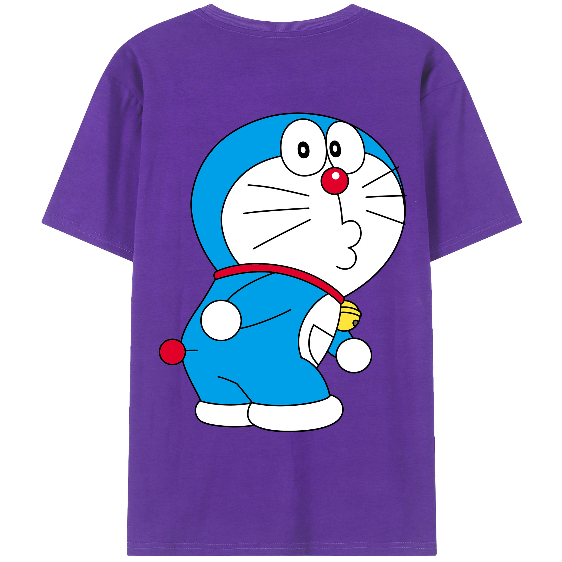 （画像用） ドラえもん Doraemon 綿100％ メンズ半袖Tシャツ（バックプリント） 通気性