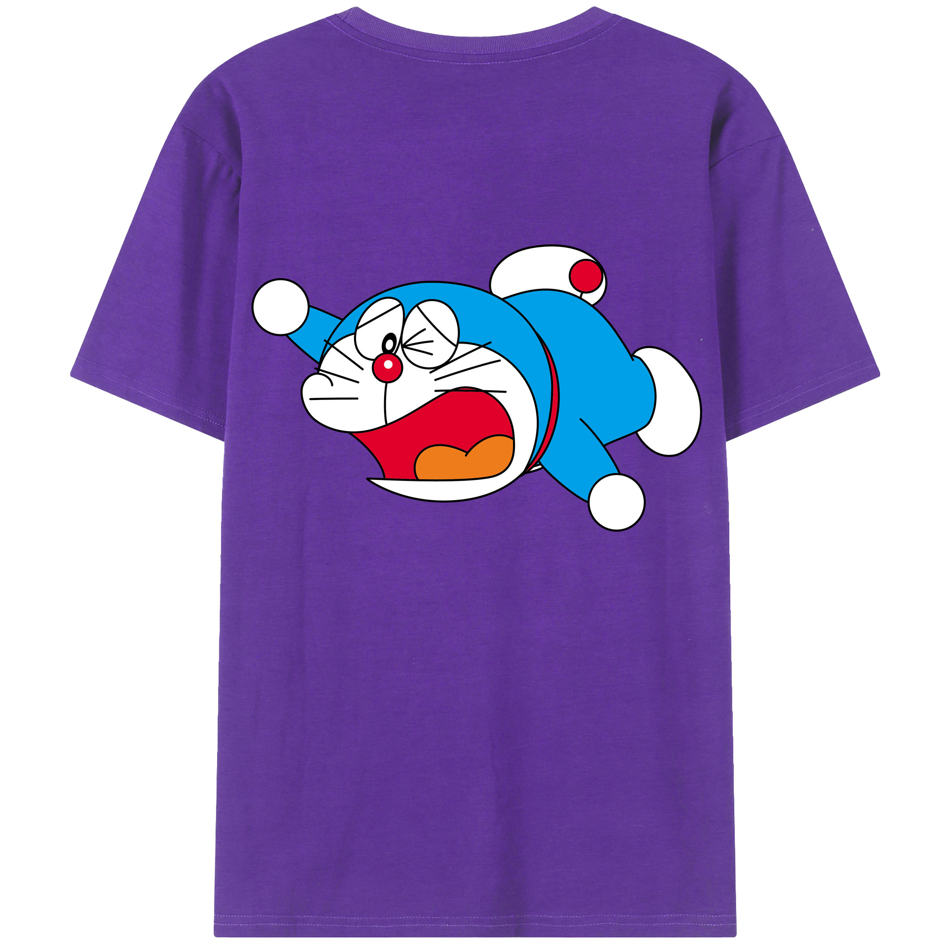（画像用） ドラえもん Doraemon 綿100％ メンズ半袖Tシャツ（バックプリント） 通気性
