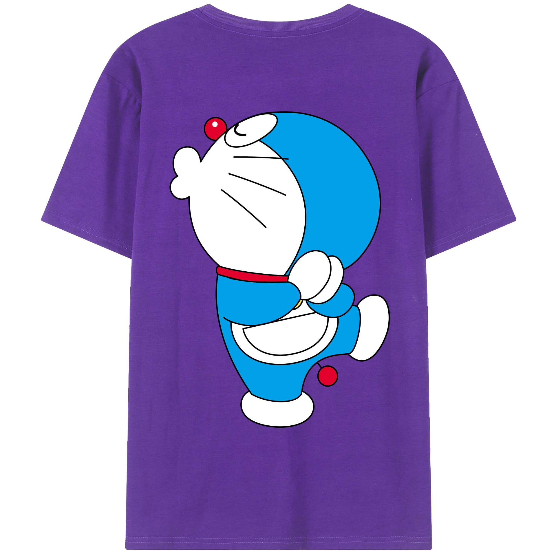 （画像用） ドラえもん Doraemon 綿100％ メンズ半袖Tシャツ（バックプリント） 通気性