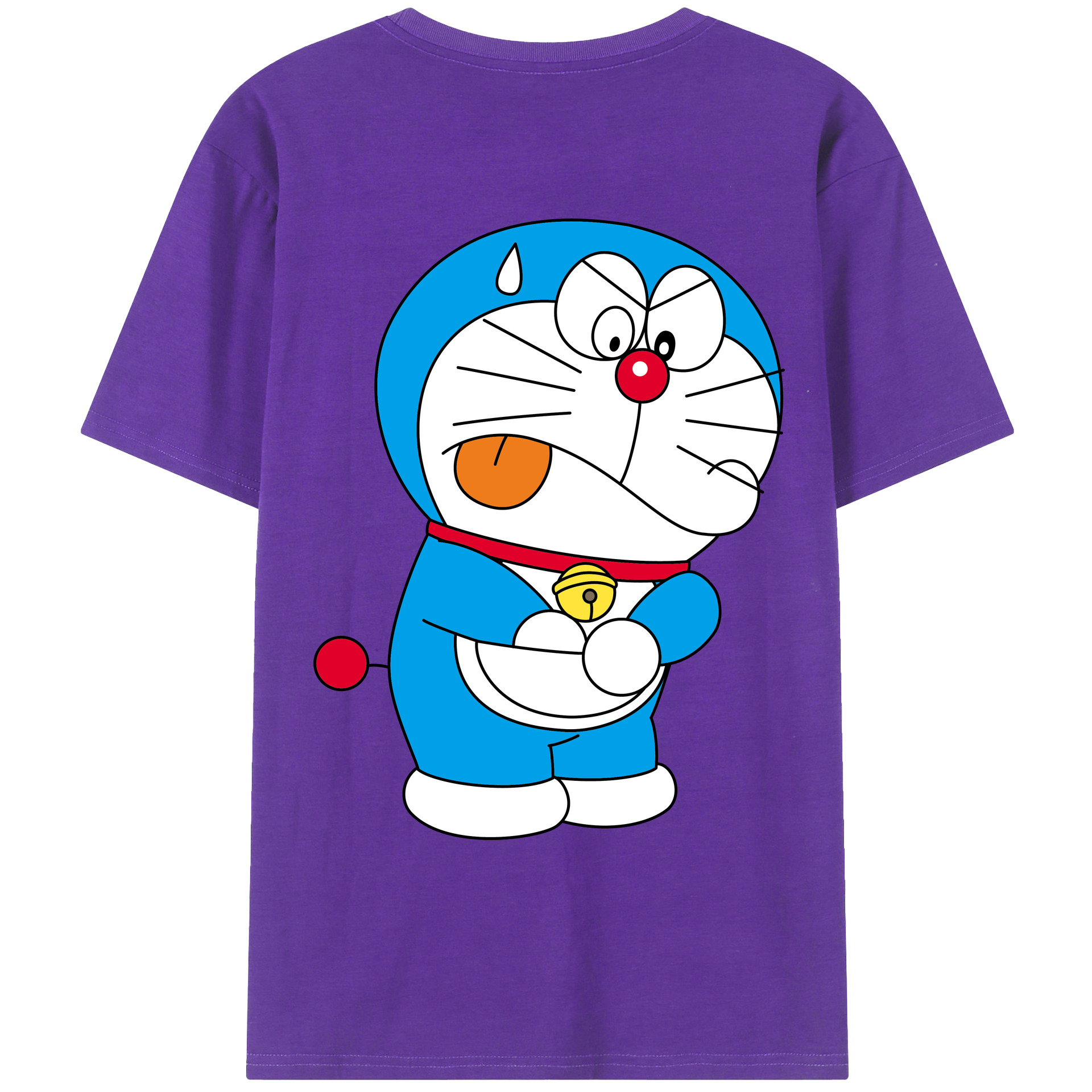 （画像用） ドラえもん Doraemon 綿100％ メンズ半袖Tシャツ（バックプリント） 通気性