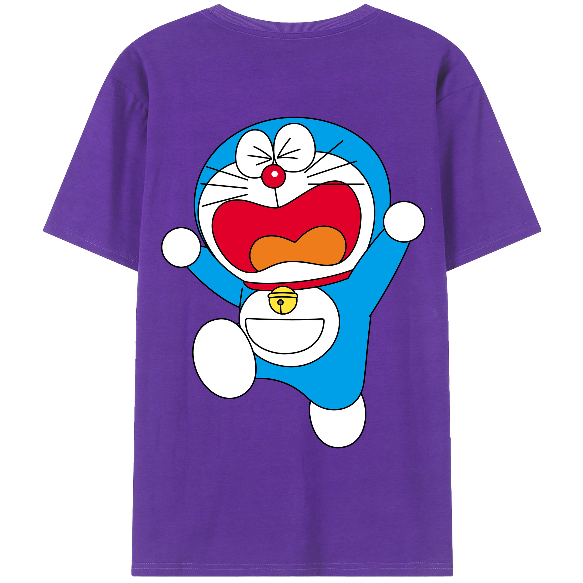 （画像用） ドラえもん Doraemon 綿100％ メンズ半袖Tシャツ（バックプリント） 通気性