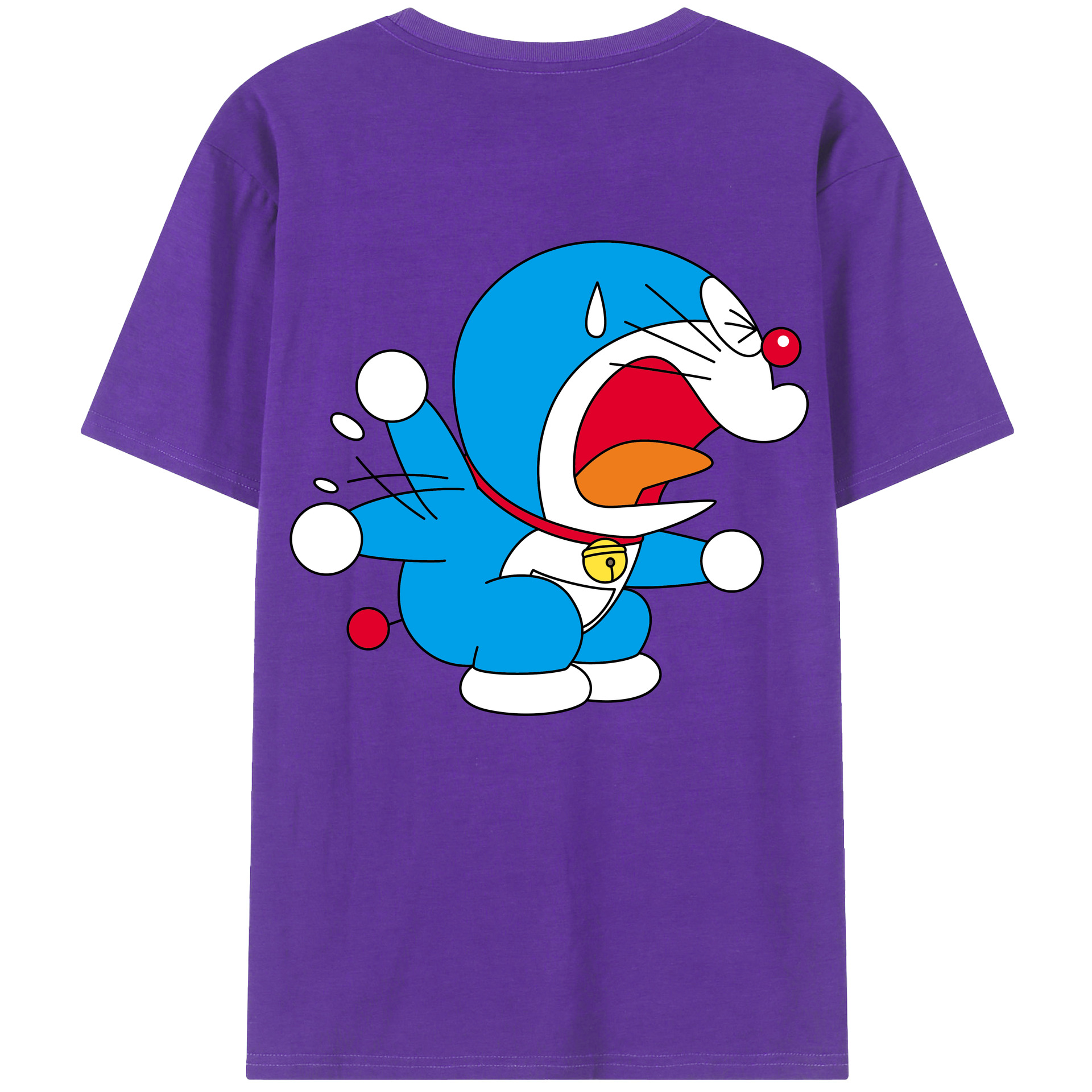 （画像用） ドラえもん Doraemon 綿100％ メンズ半袖Tシャツ（バックプリント） 通気性