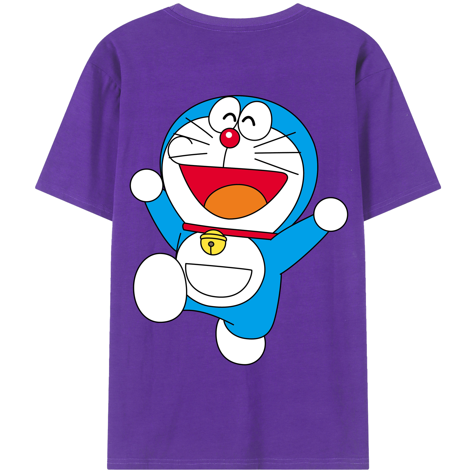 （画像用） ドラえもん Doraemon 綿100％ メンズ半袖Tシャツ（バックプリント） 通気性