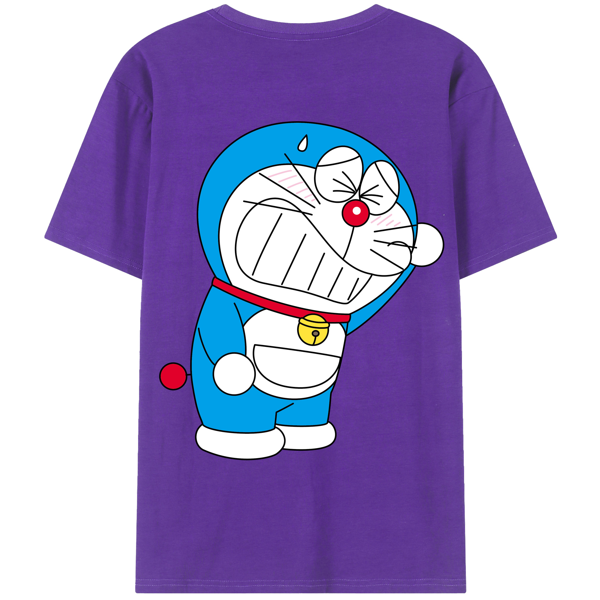 （画像用） ドラえもん Doraemon 綿100％ メンズ半袖Tシャツ（バックプリント） 通気性