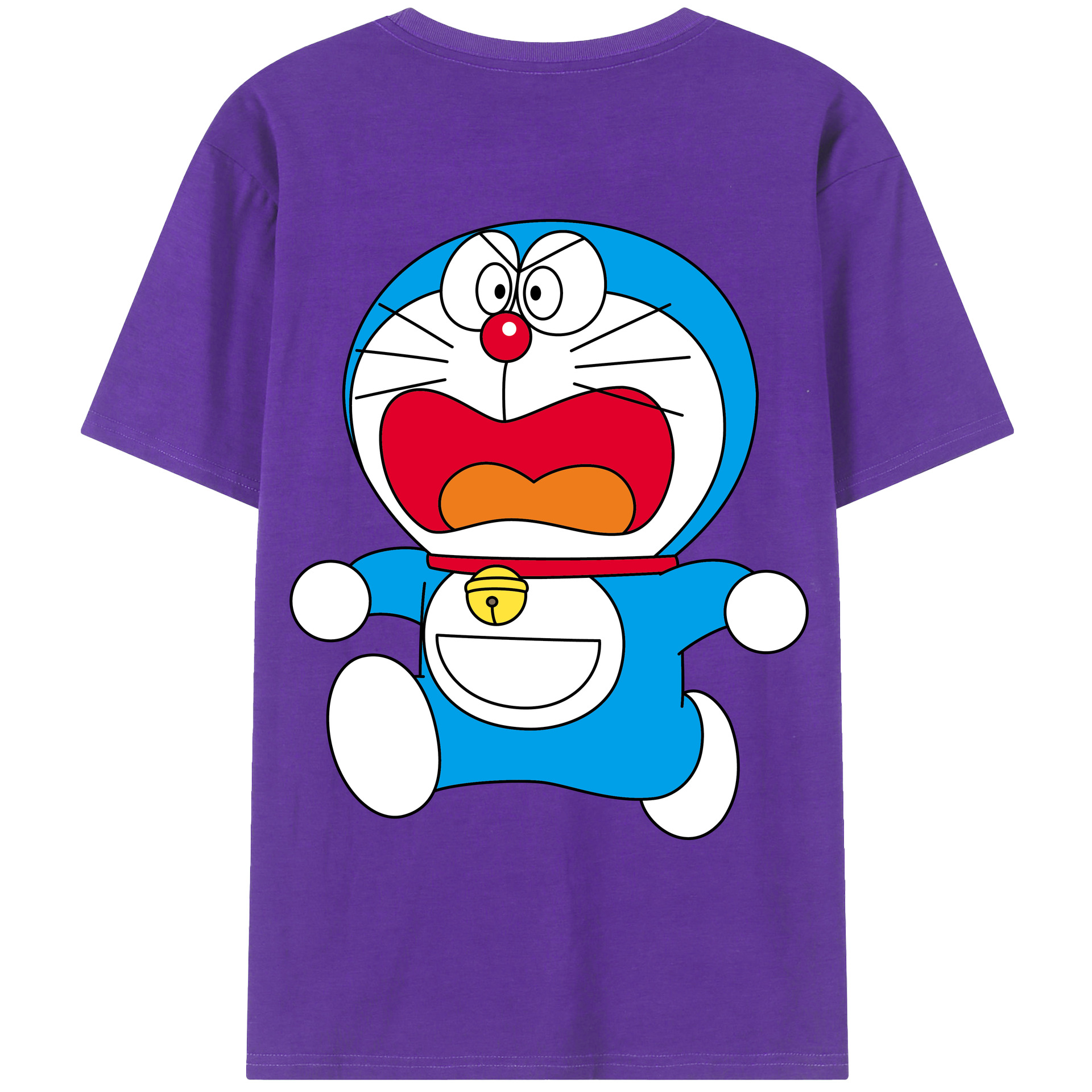 （画像用） ドラえもん Doraemon 綿100％ メンズ半袖Tシャツ（バックプリント） 通気性