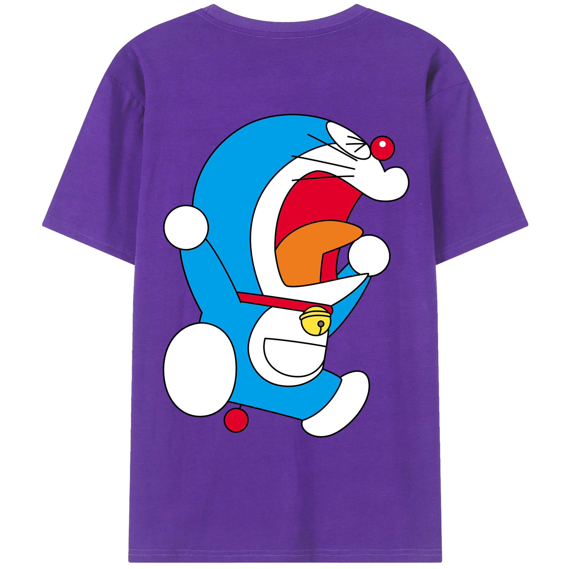 （画像用） ドラえもん Doraemon 綿100％ メンズ半袖Tシャツ（バックプリント） 通気性