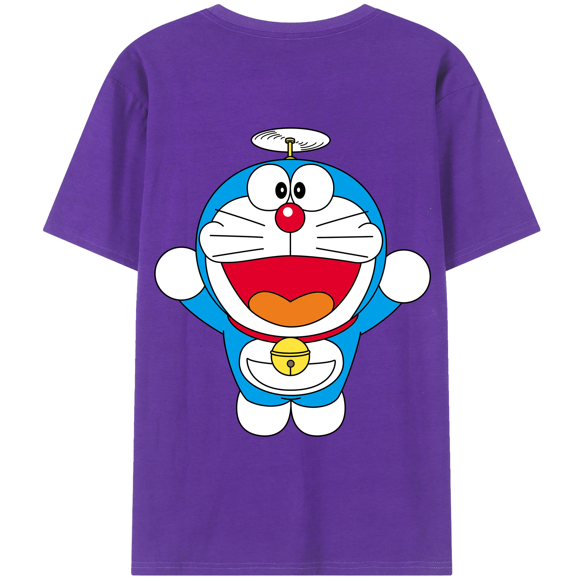 （画像用） ドラえもん Doraemon 綿100％ メンズ半袖Tシャツ（バックプリント） 通気性