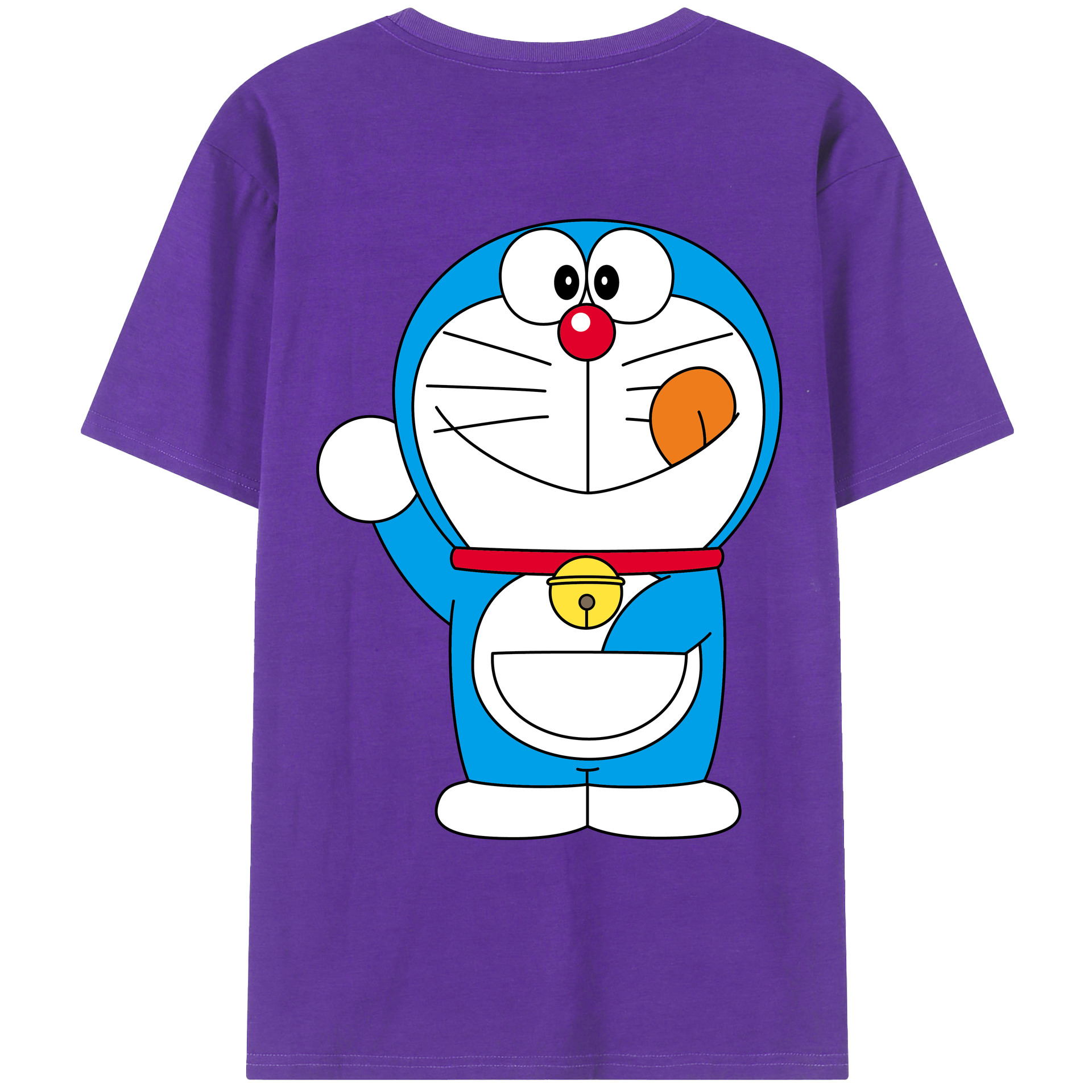 （画像用） ドラえもん Doraemon 綿100％ メンズ半袖Tシャツ（バックプリント） 通気性