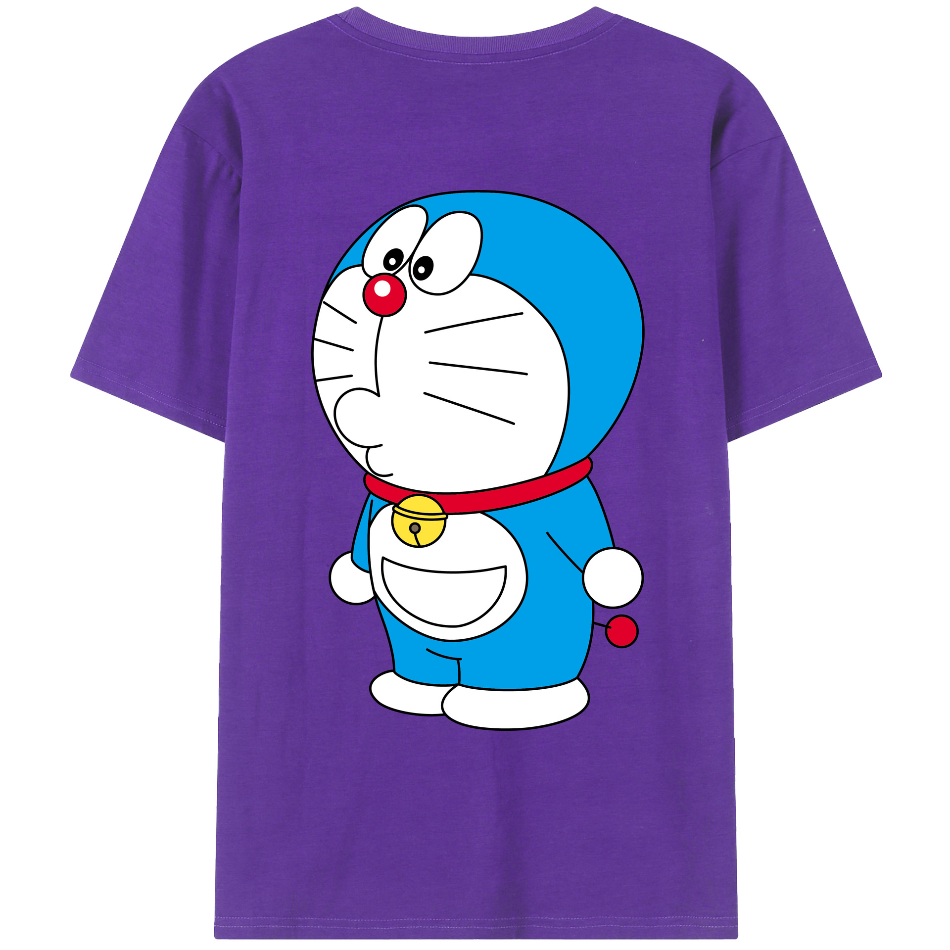 （画像用） ドラえもん Doraemon 綿100％ メンズ半袖Tシャツ（バックプリント） 通気性