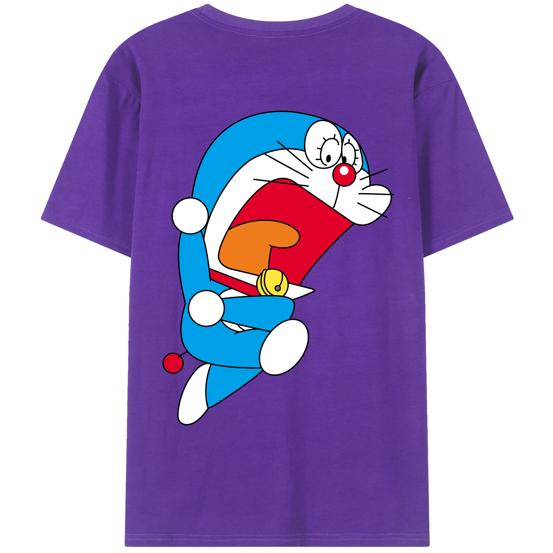 （画像用） ドラえもん Doraemon 綿100％ メンズ半袖Tシャツ（バックプリント） 通気性