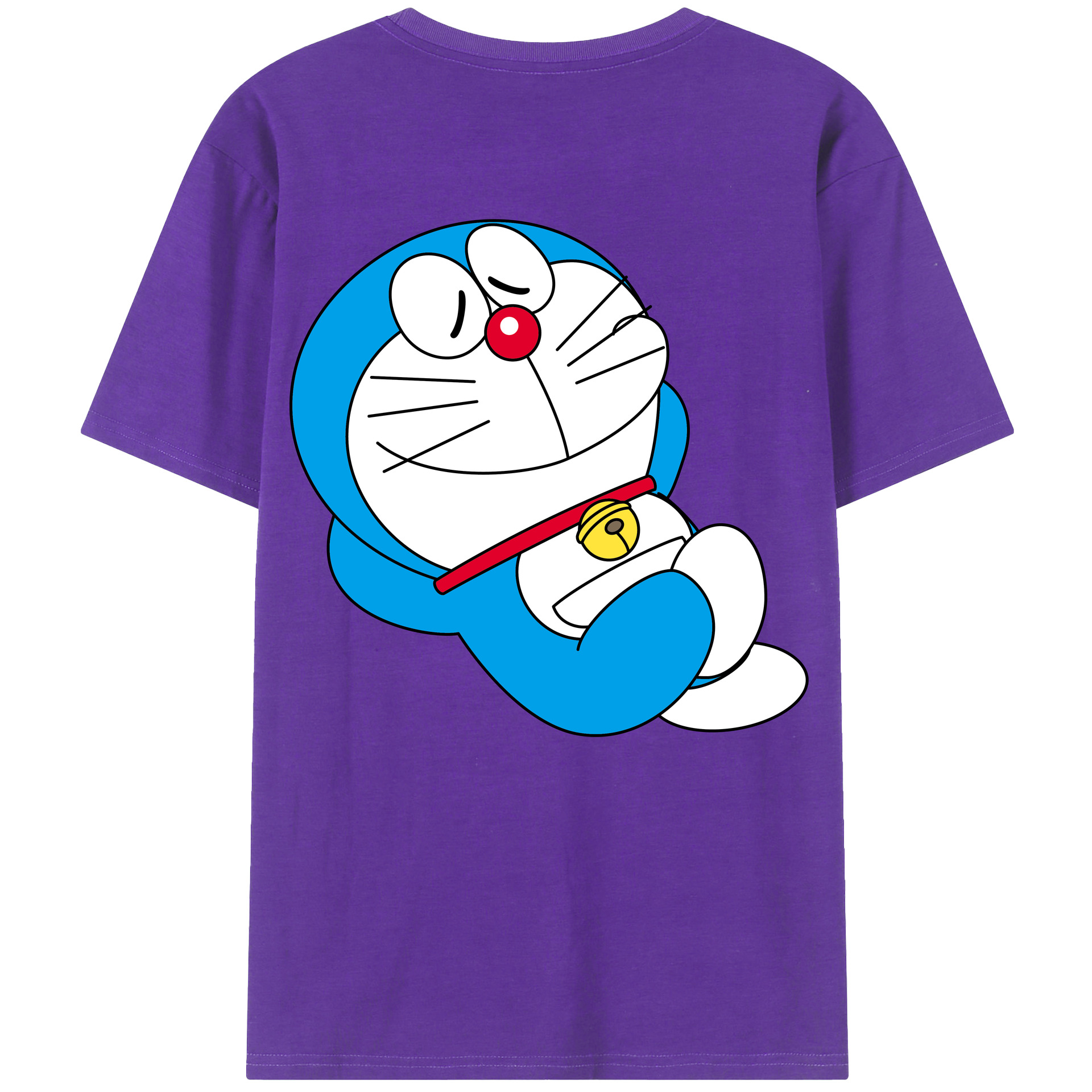 （画像用） ドラえもん Doraemon 綿100％ メンズ半袖Tシャツ（バックプリント） 通気性