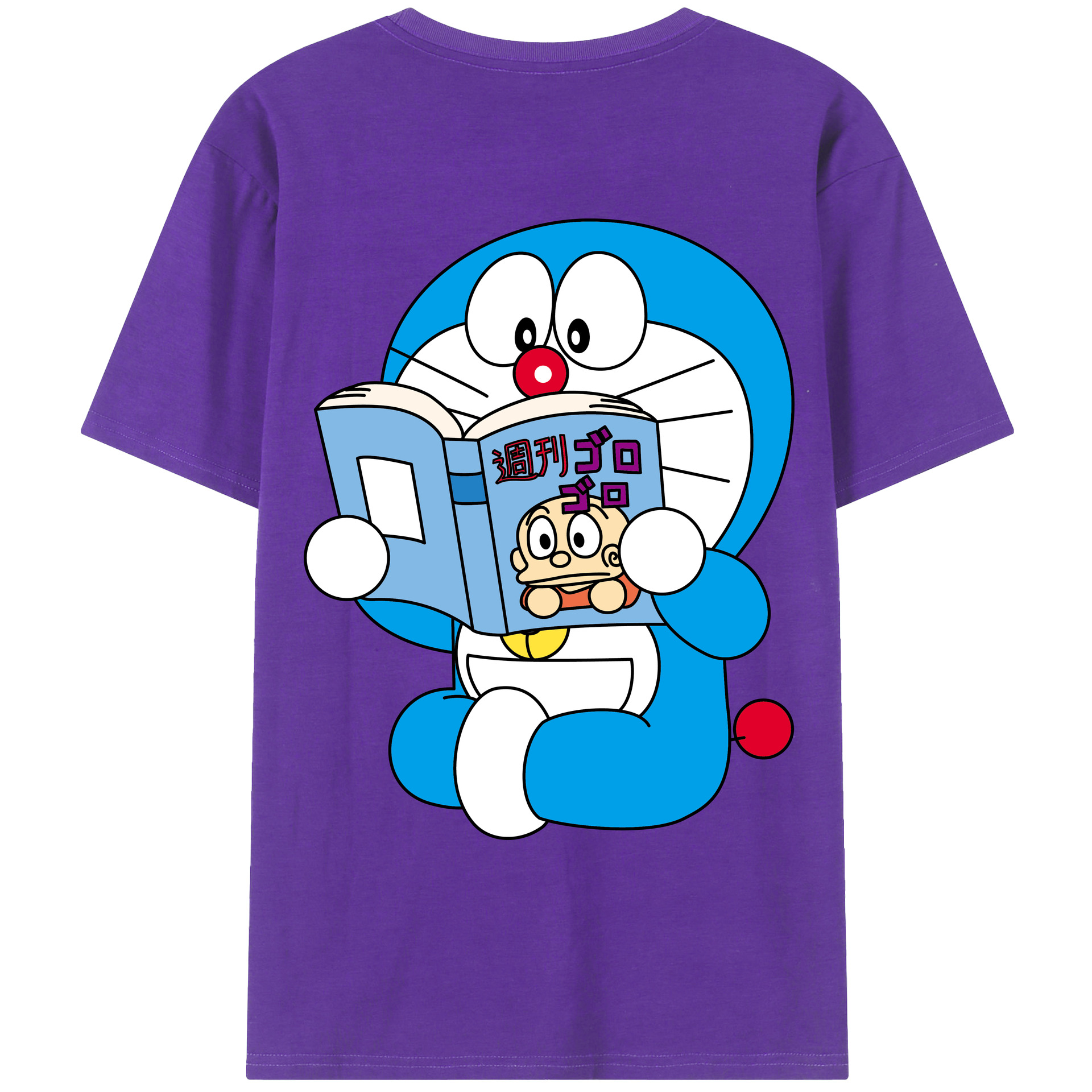 （画像用） ドラえもん Doraemon 綿100％ メンズ半袖Tシャツ（バックプリント） 通気性