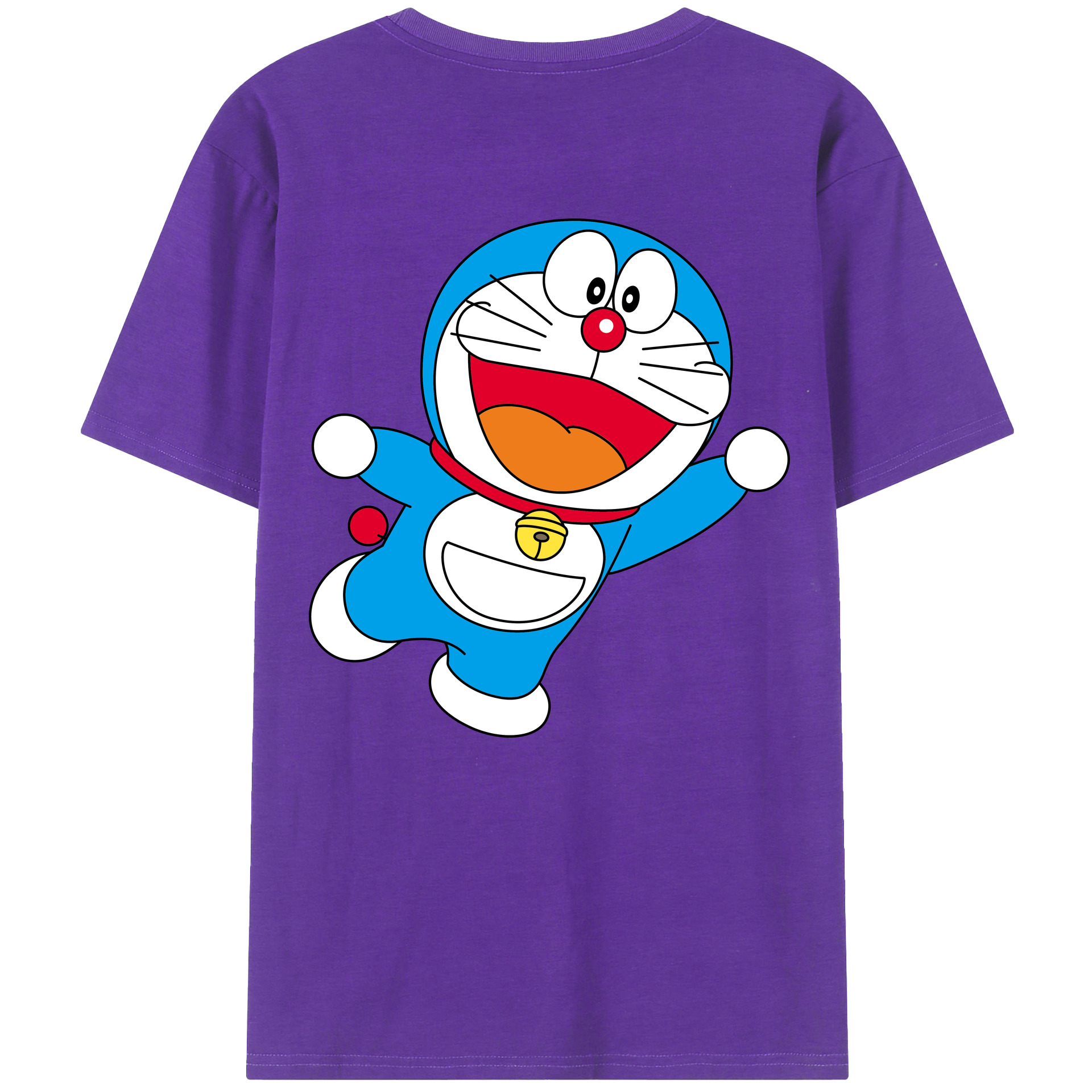 （画像用） ドラえもん Doraemon 綿100％ メンズ半袖Tシャツ（バックプリント） 通気性