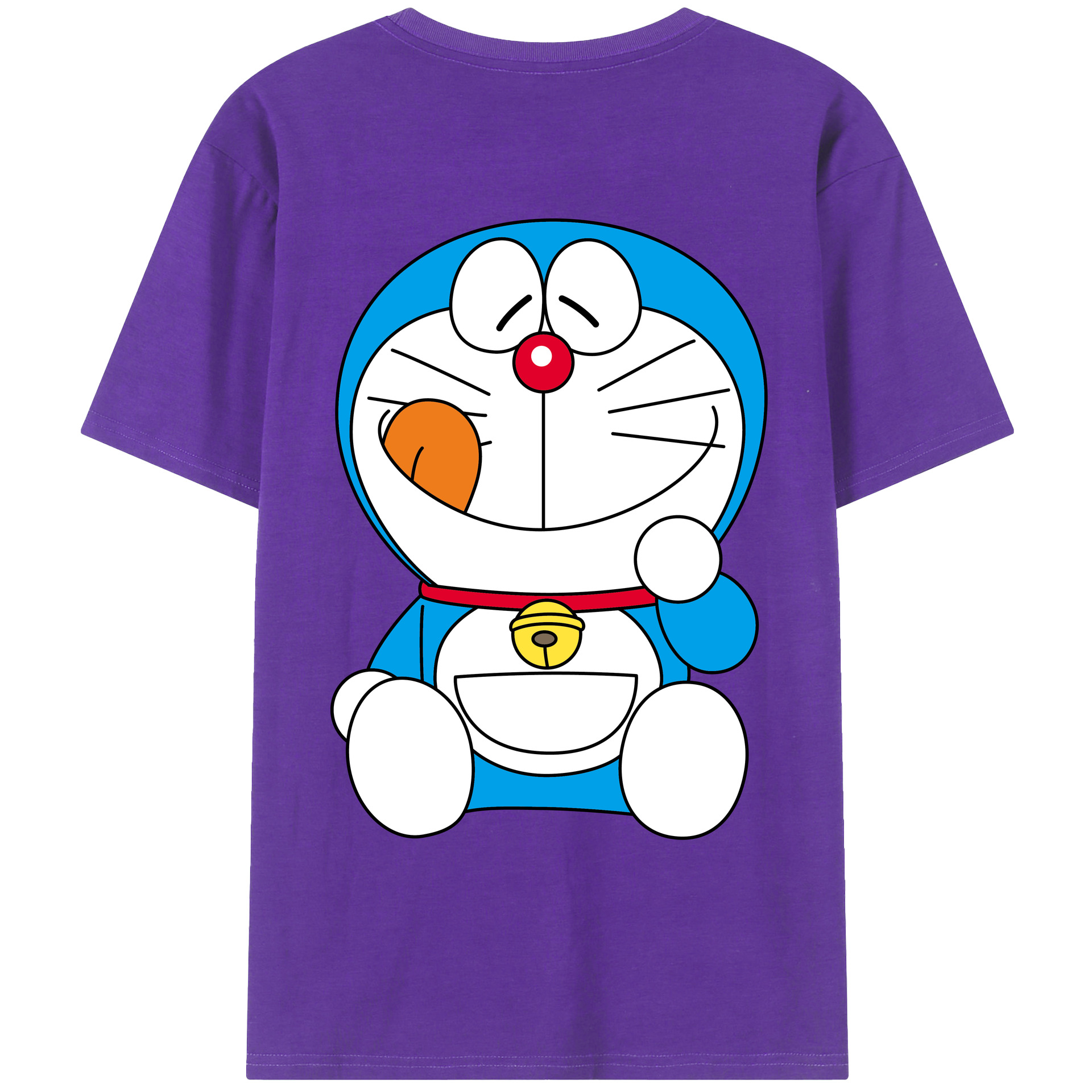 （画像用） ドラえもん Doraemon 綿100％ メンズ半袖Tシャツ（バックプリント） 通気性