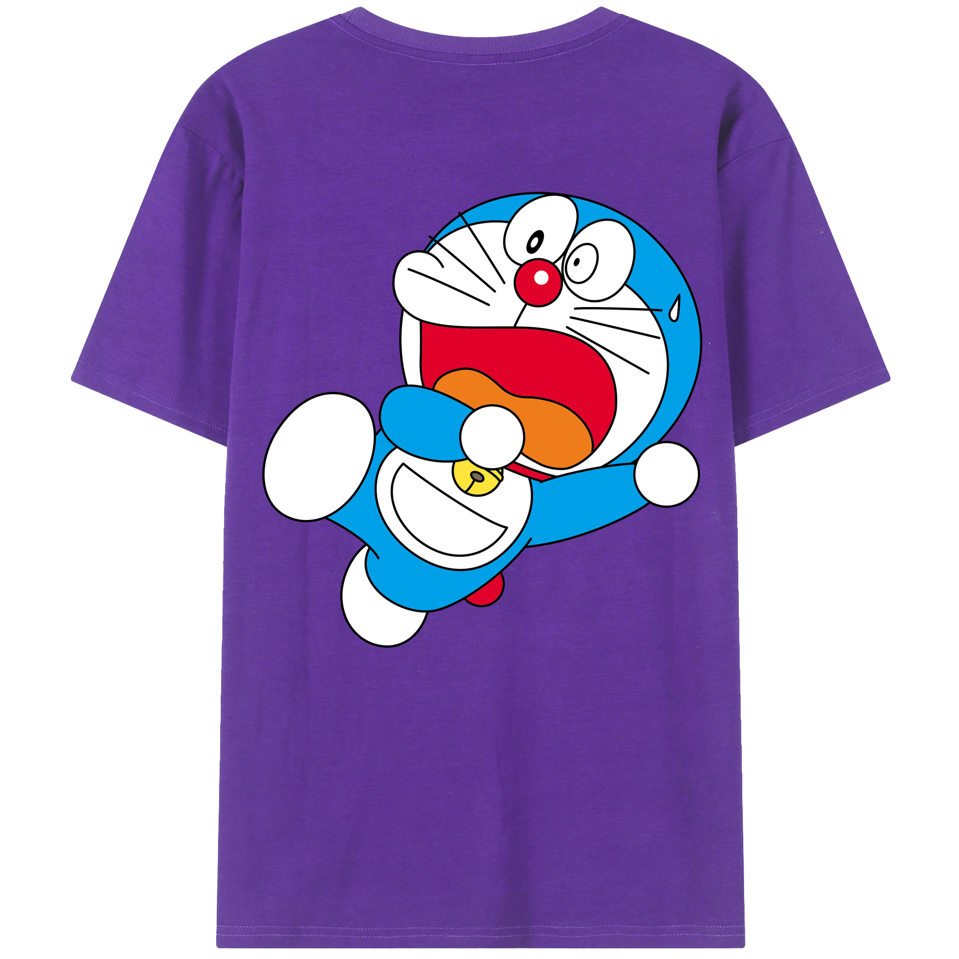 （画像用） ドラえもん Doraemon 綿100％ メンズ半袖Tシャツ（バックプリント） 通気性