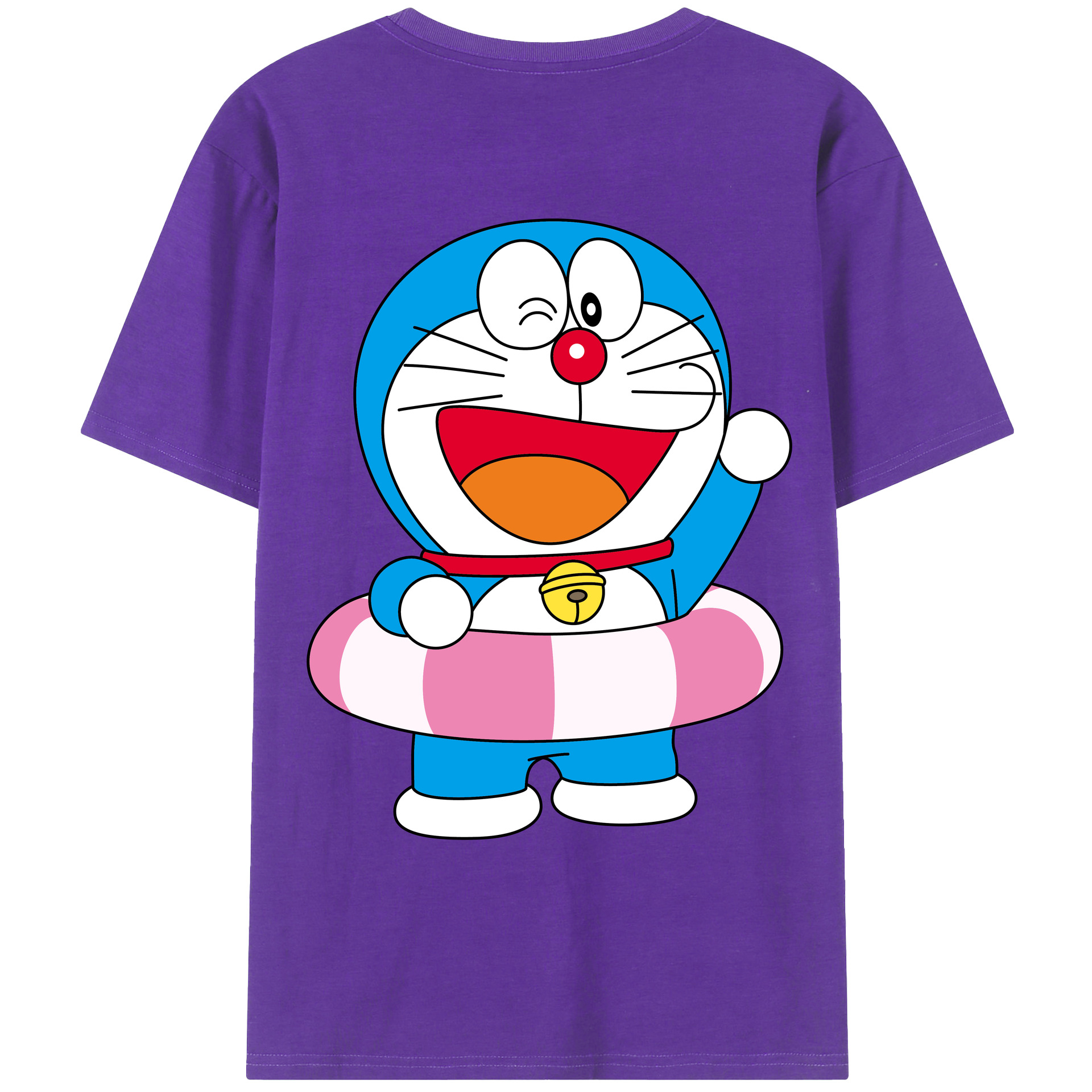（画像用） ドラえもん Doraemon 綿100％ メンズ半袖Tシャツ（バックプリント） 通気性