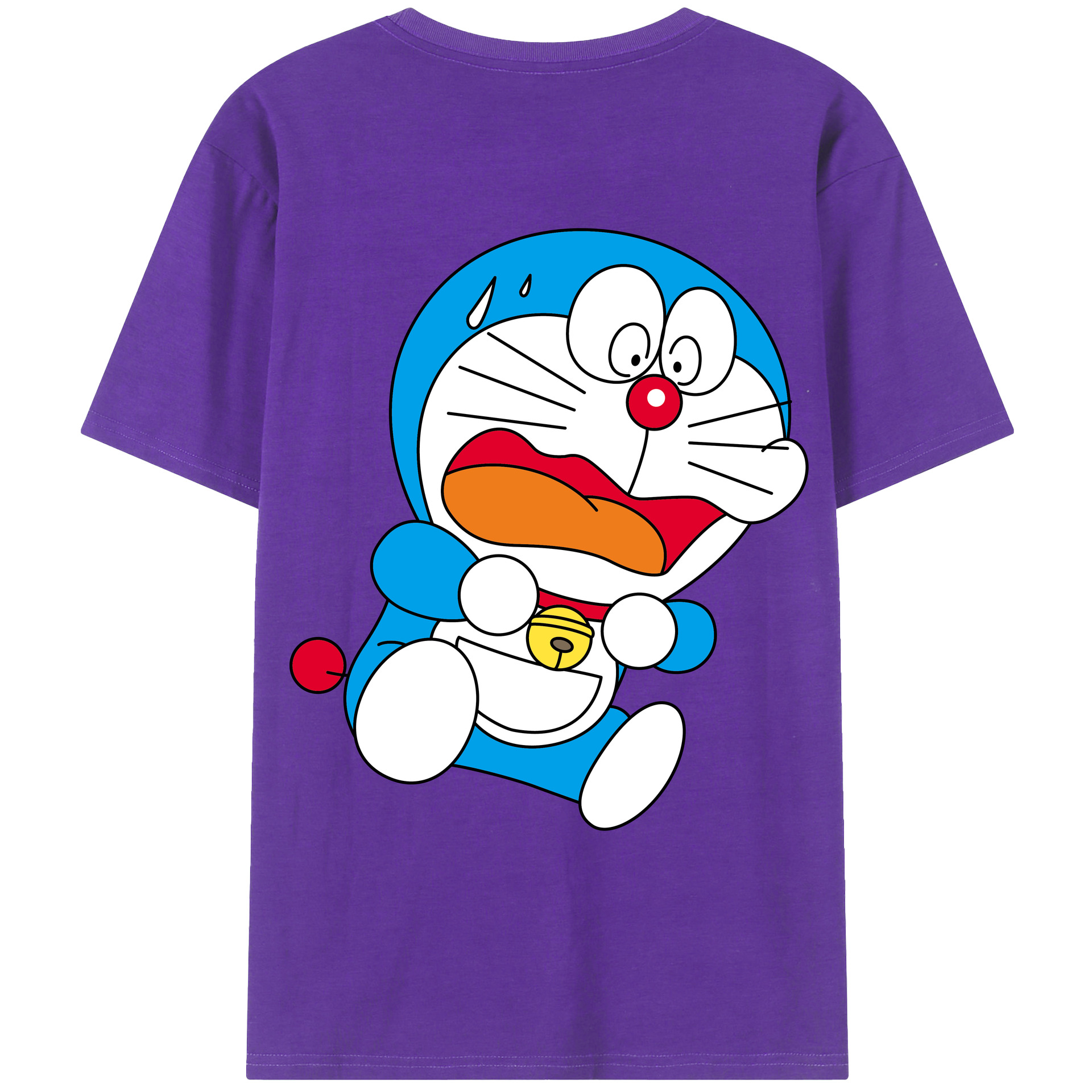 （画像用） ドラえもん Doraemon 綿100％ メンズ半袖Tシャツ（バックプリント） 通気性