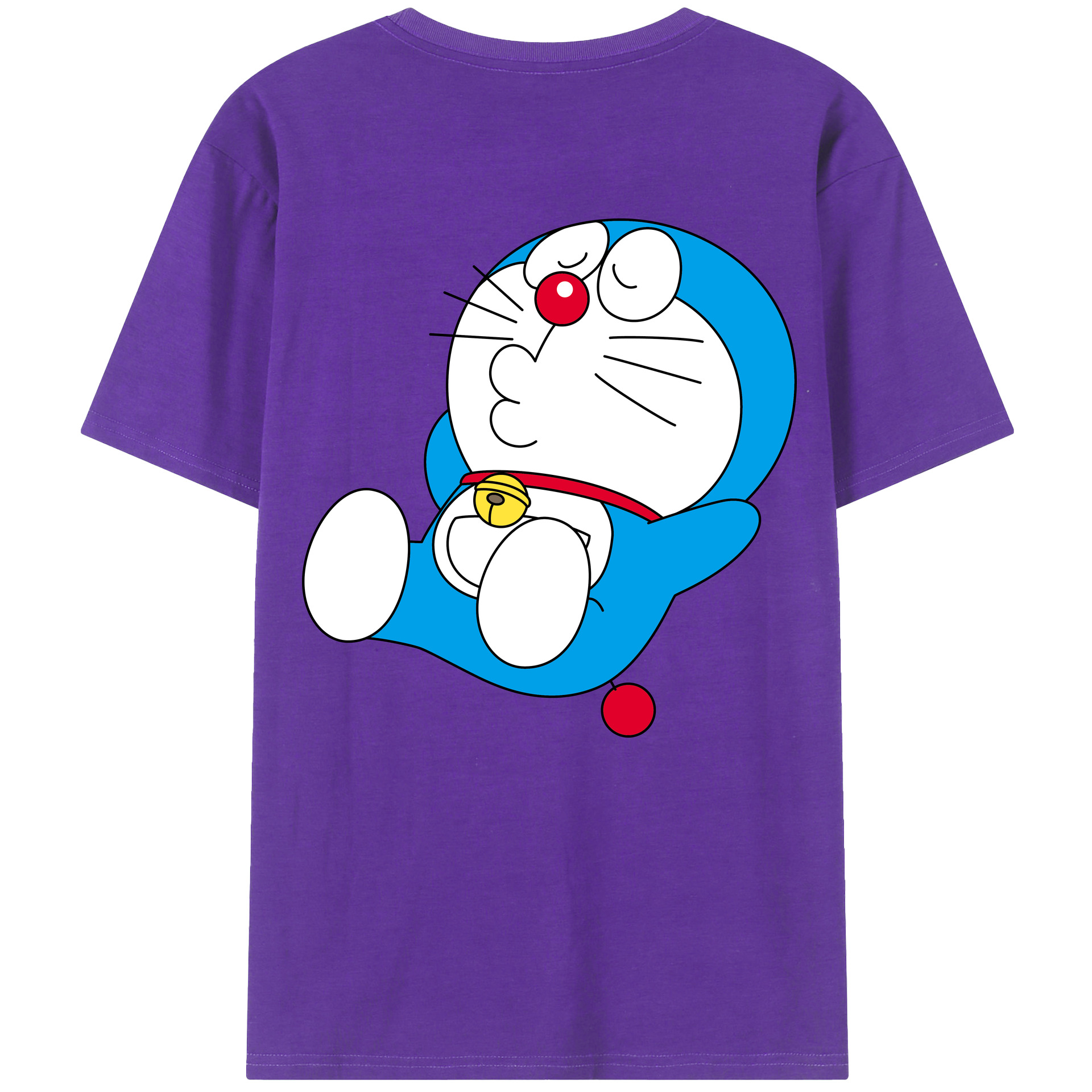 （画像用） ドラえもん Doraemon 綿100％ メンズ半袖Tシャツ（バックプリント） 通気性