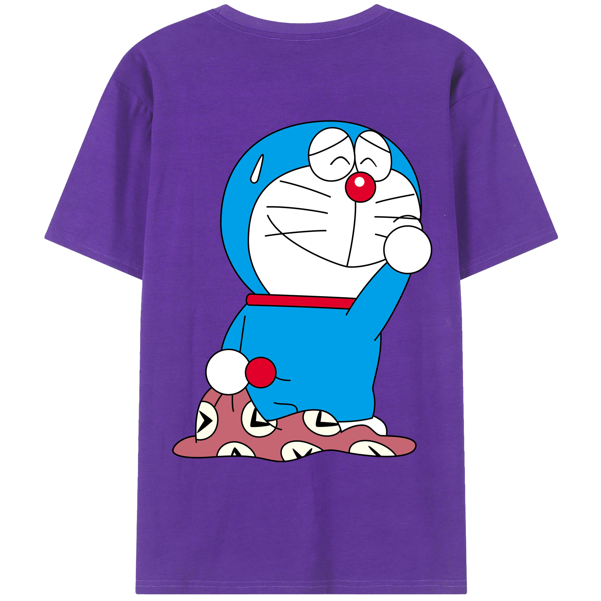 （画像用） ドラえもん Doraemon 綿100％ メンズ半袖Tシャツ（バックプリント） 通気性