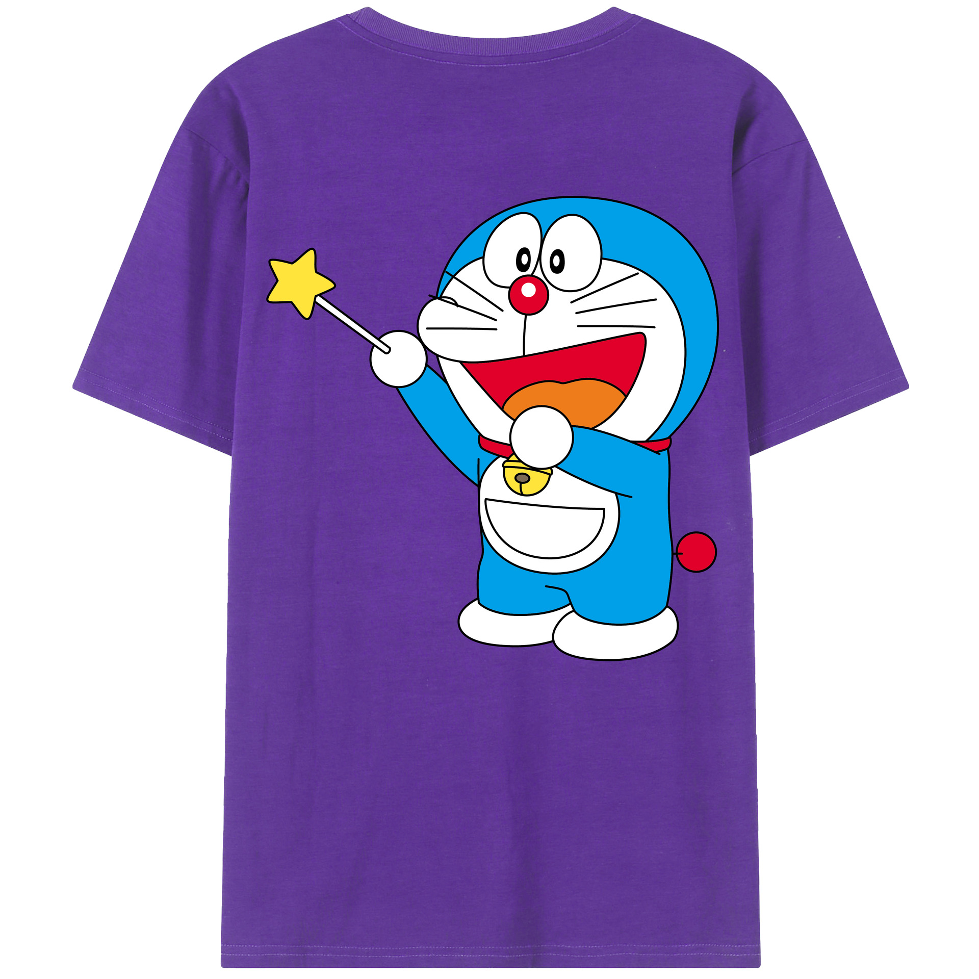 （画像用） ドラえもん Doraemon 綿100％ メンズ半袖Tシャツ（バックプリント） 通気性