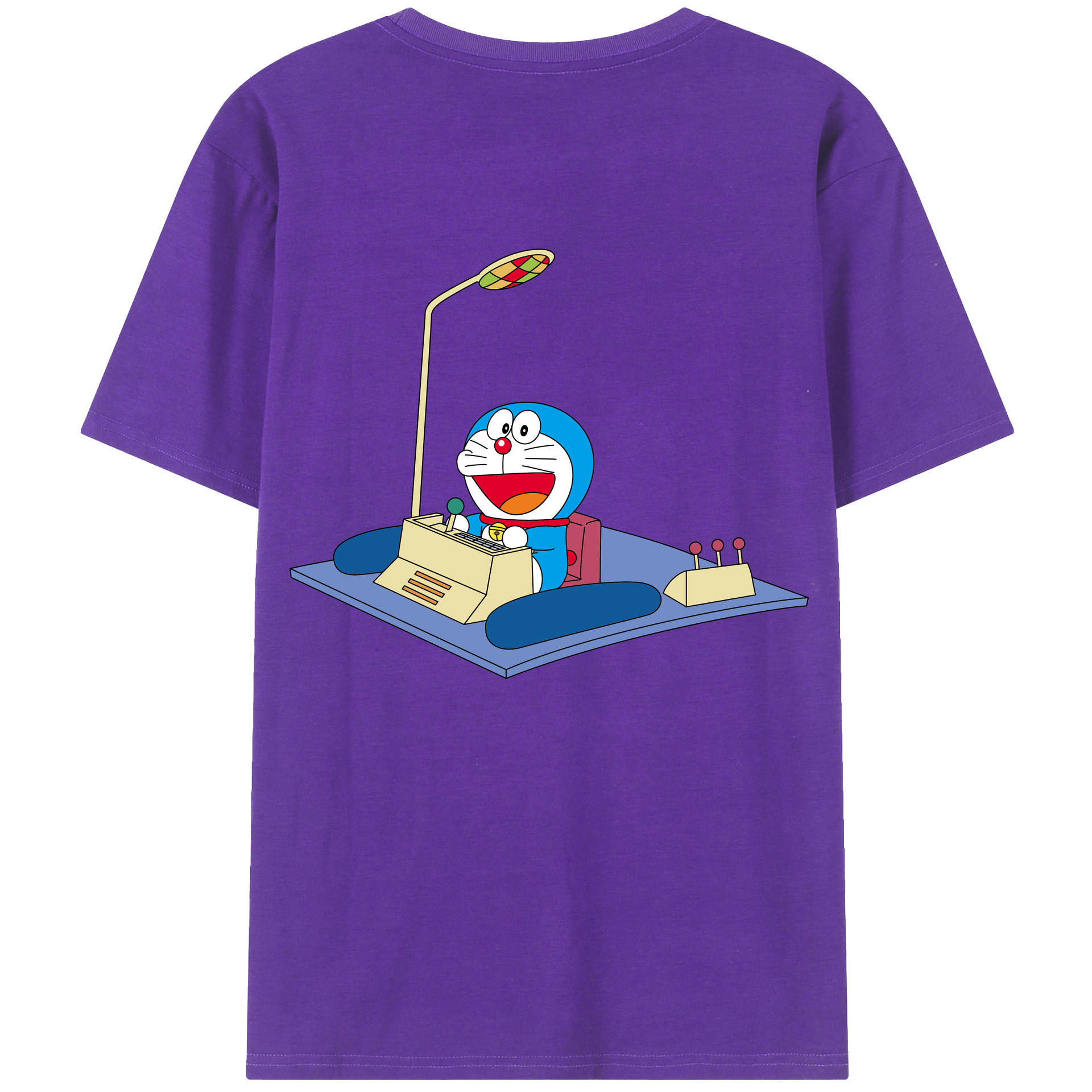 （画像用） ドラえもん Doraemon 綿100％ メンズ半袖Tシャツ（バックプリント） 通気性