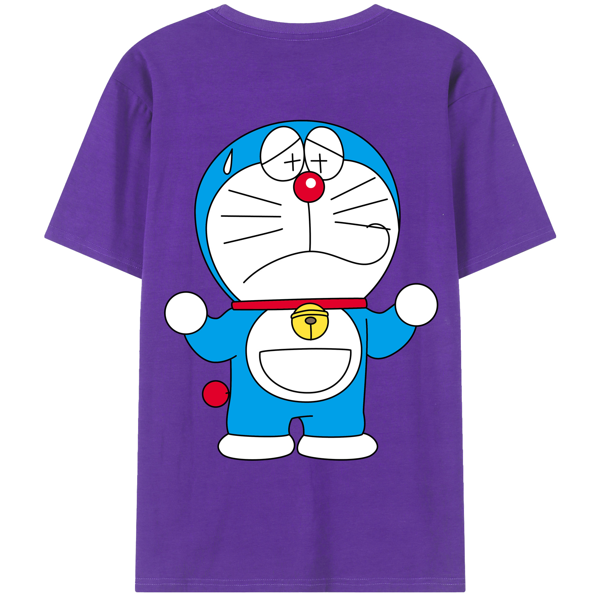 （画像用） ドラえもん Doraemon 綿100％ メンズ半袖Tシャツ（バックプリント） 通気性