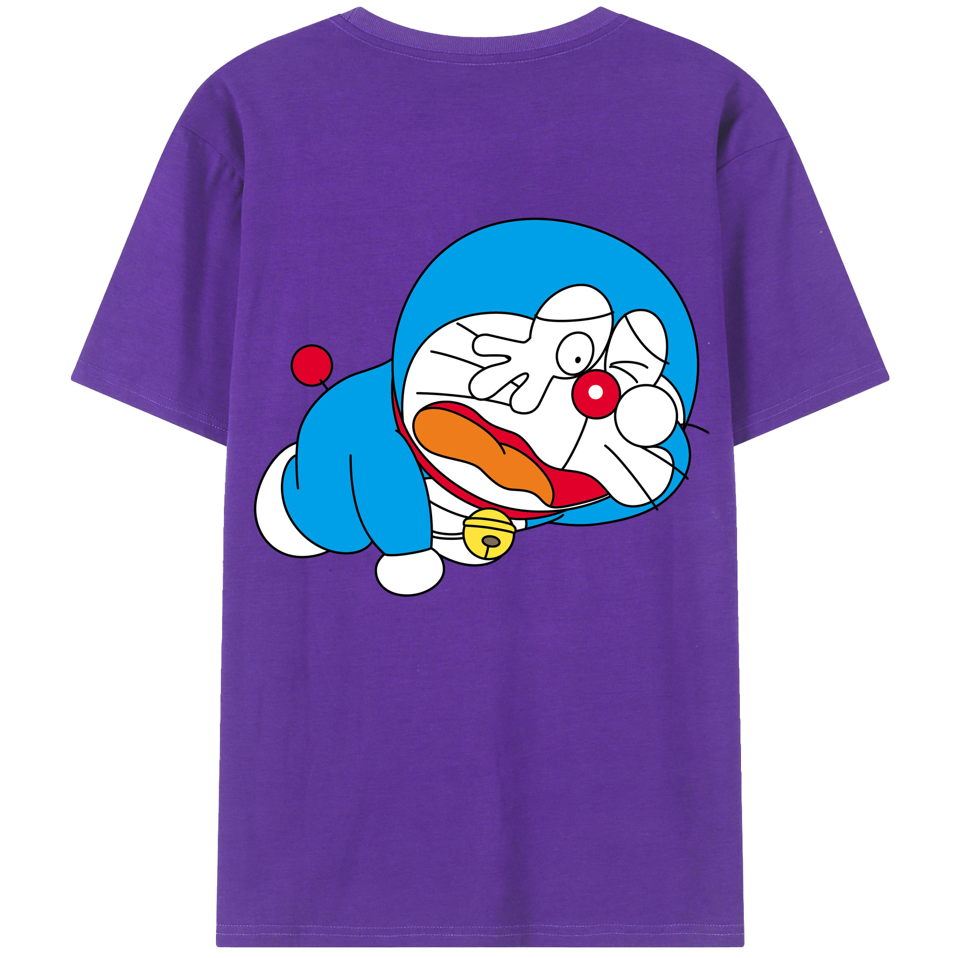 （画像用） ドラえもん Doraemon 綿100％ メンズ半袖Tシャツ（バックプリント） 通気性