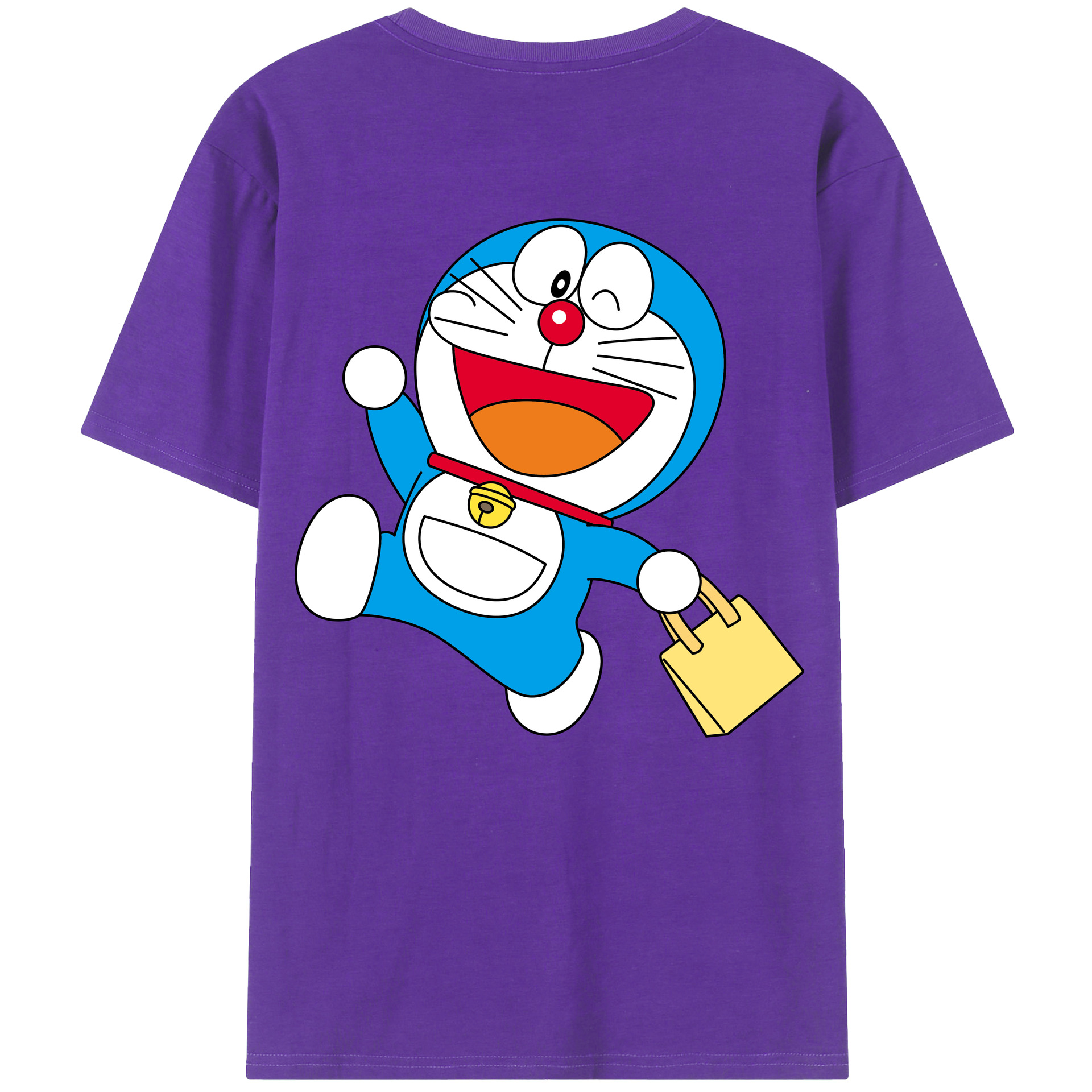（画像用） ドラえもん Doraemon 綿100％ メンズ半袖Tシャツ（バックプリント） 通気性