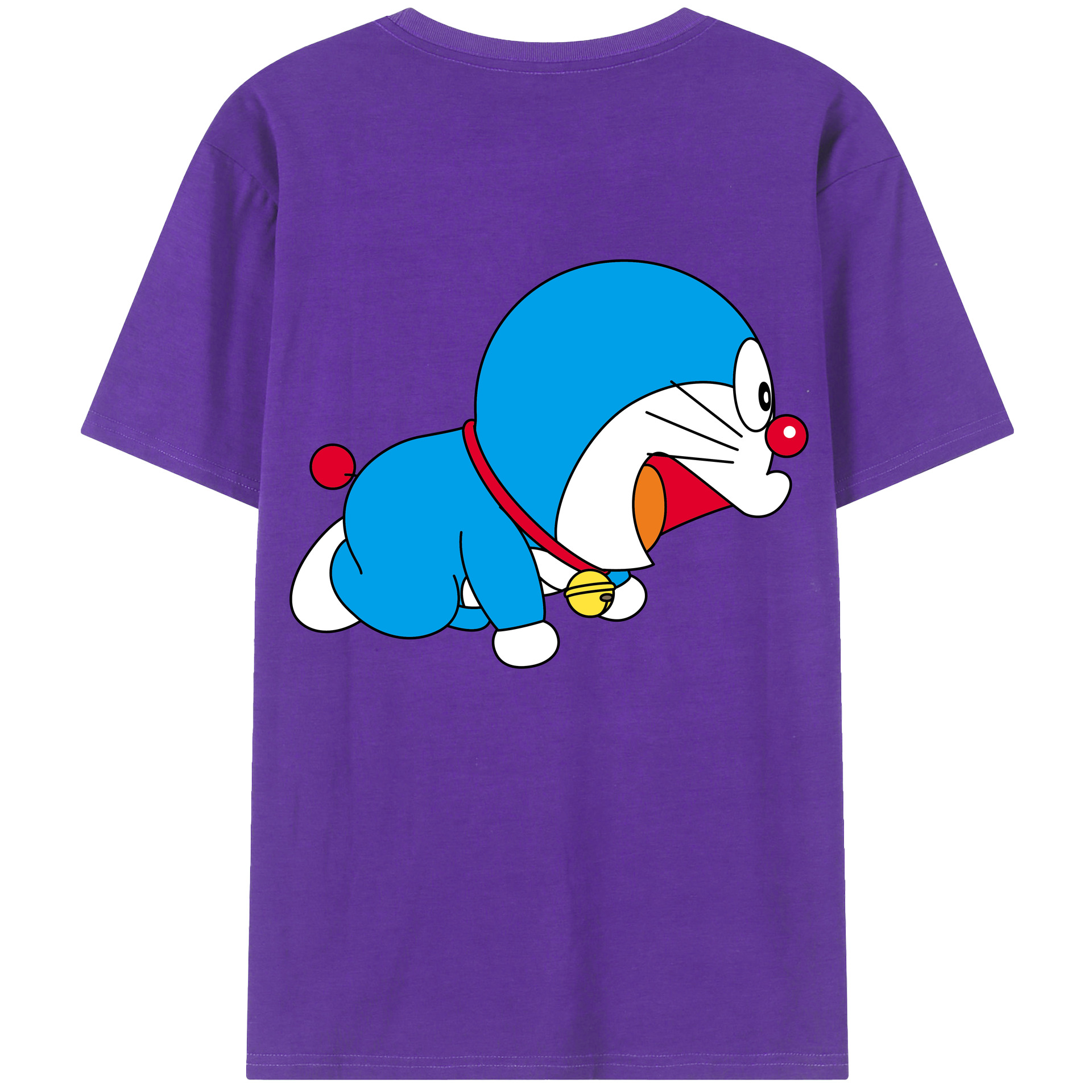 （画像用） ドラえもん Doraemon 綿100％ メンズ半袖Tシャツ（バックプリント） 通気性