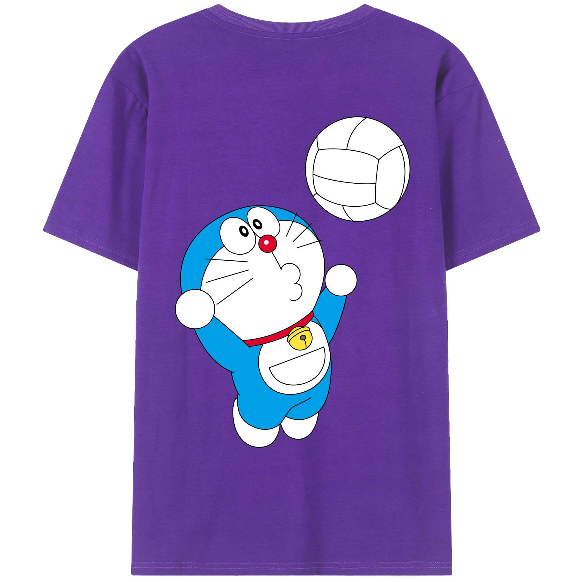（画像用） ドラえもん Doraemon 綿100％ メンズ半袖Tシャツ（バックプリント） 通気性