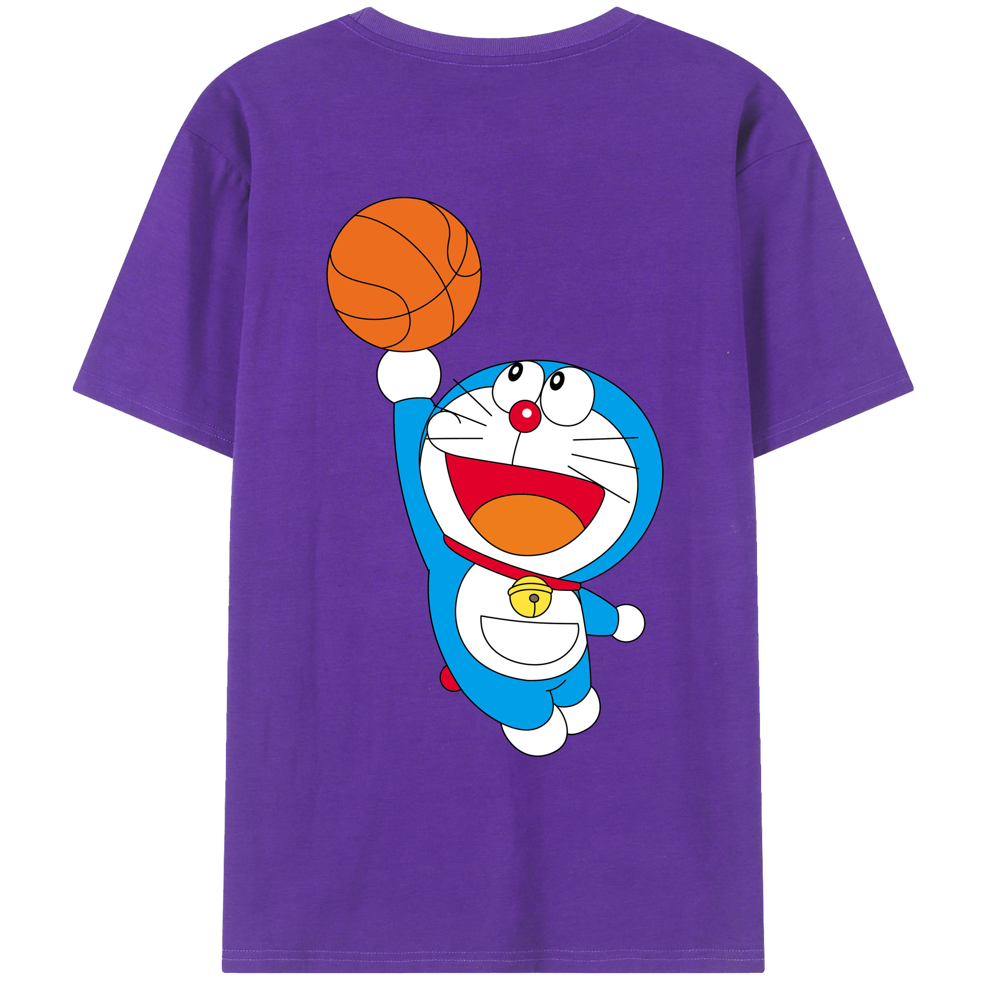 （画像用） ドラえもん Doraemon 綿100％ メンズ半袖Tシャツ（バックプリント） 通気性