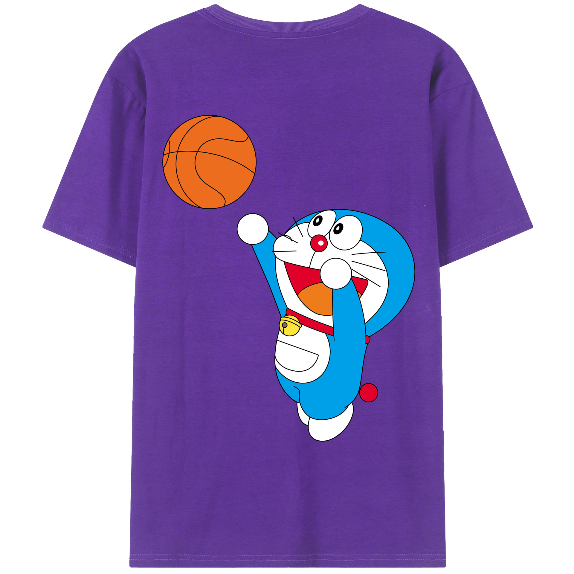 （画像用） ドラえもん Doraemon 綿100％ メンズ半袖Tシャツ（バックプリント） 通気性