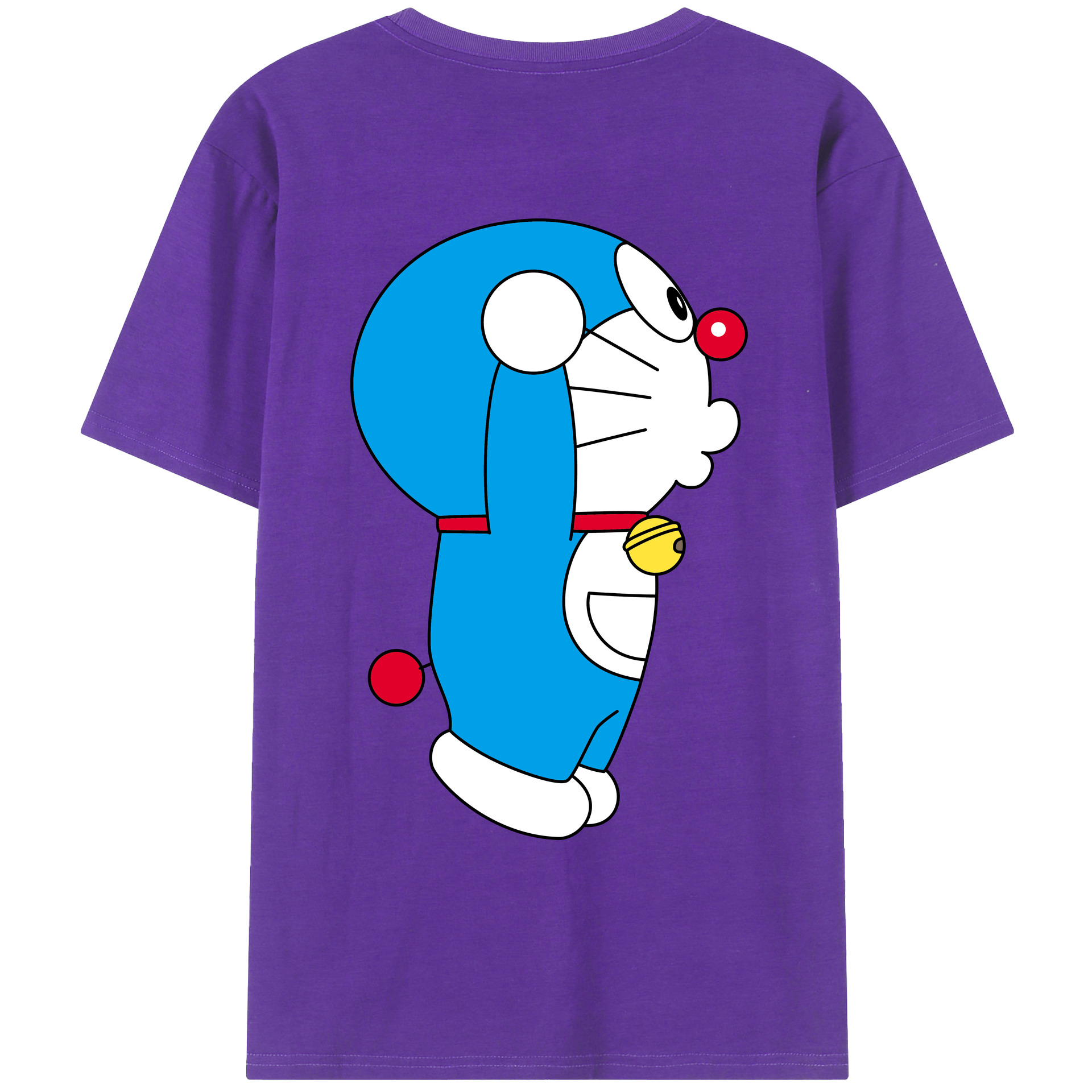（画像用） ドラえもん Doraemon 綿100％ メンズ半袖Tシャツ（バックプリント） 通気性