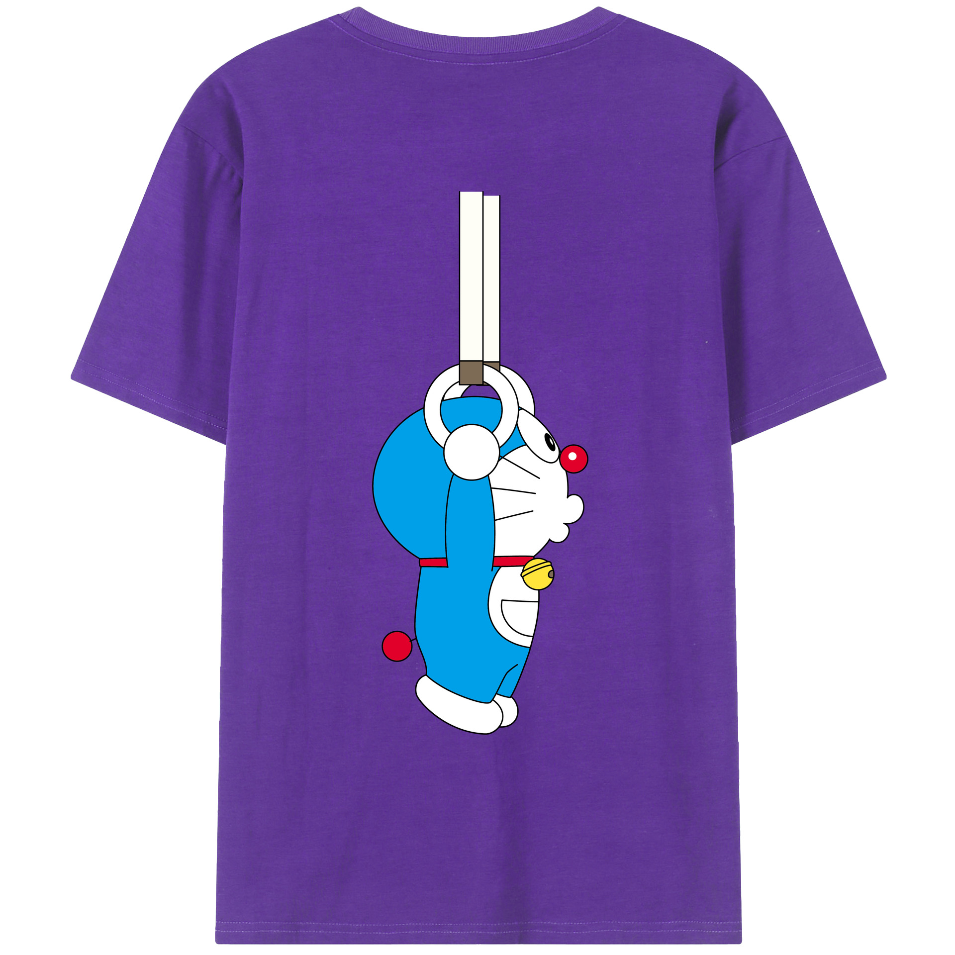 （画像用） ドラえもん Doraemon 綿100％ メンズ半袖Tシャツ（バックプリント） 通気性