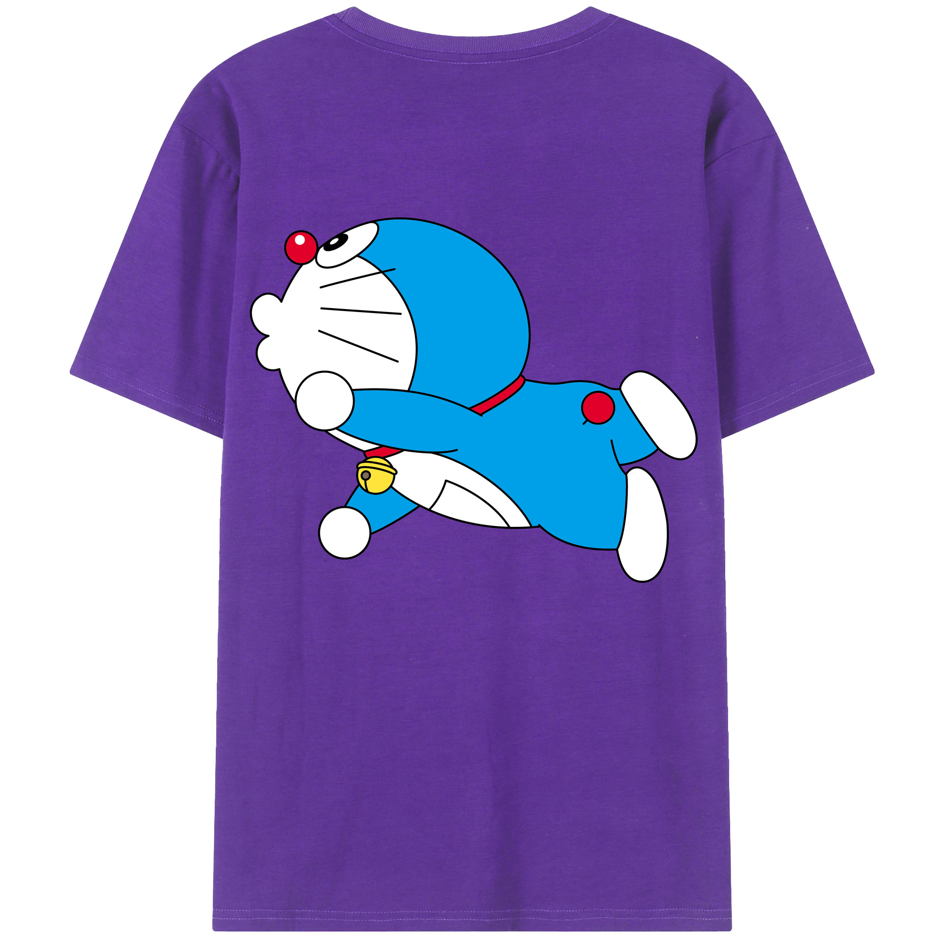 （画像用） ドラえもん Doraemon 綿100％ メンズ半袖Tシャツ（バックプリント） 通気性