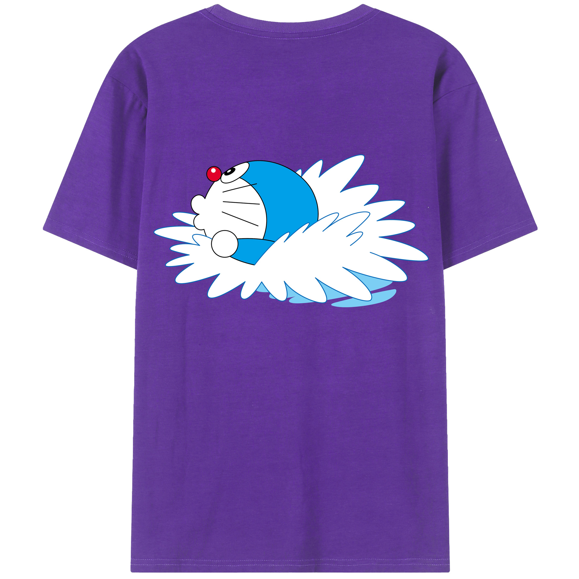 （画像用） ドラえもん Doraemon 綿100％ メンズ半袖Tシャツ（バックプリント） 通気性