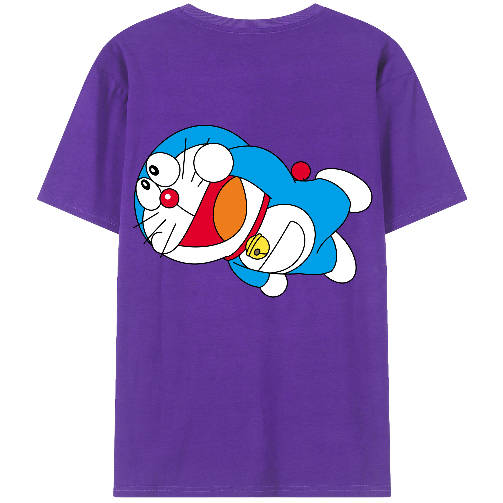 （画像用） ドラえもん Doraemon 綿100％ メンズ半袖Tシャツ（バックプリント） 通気性