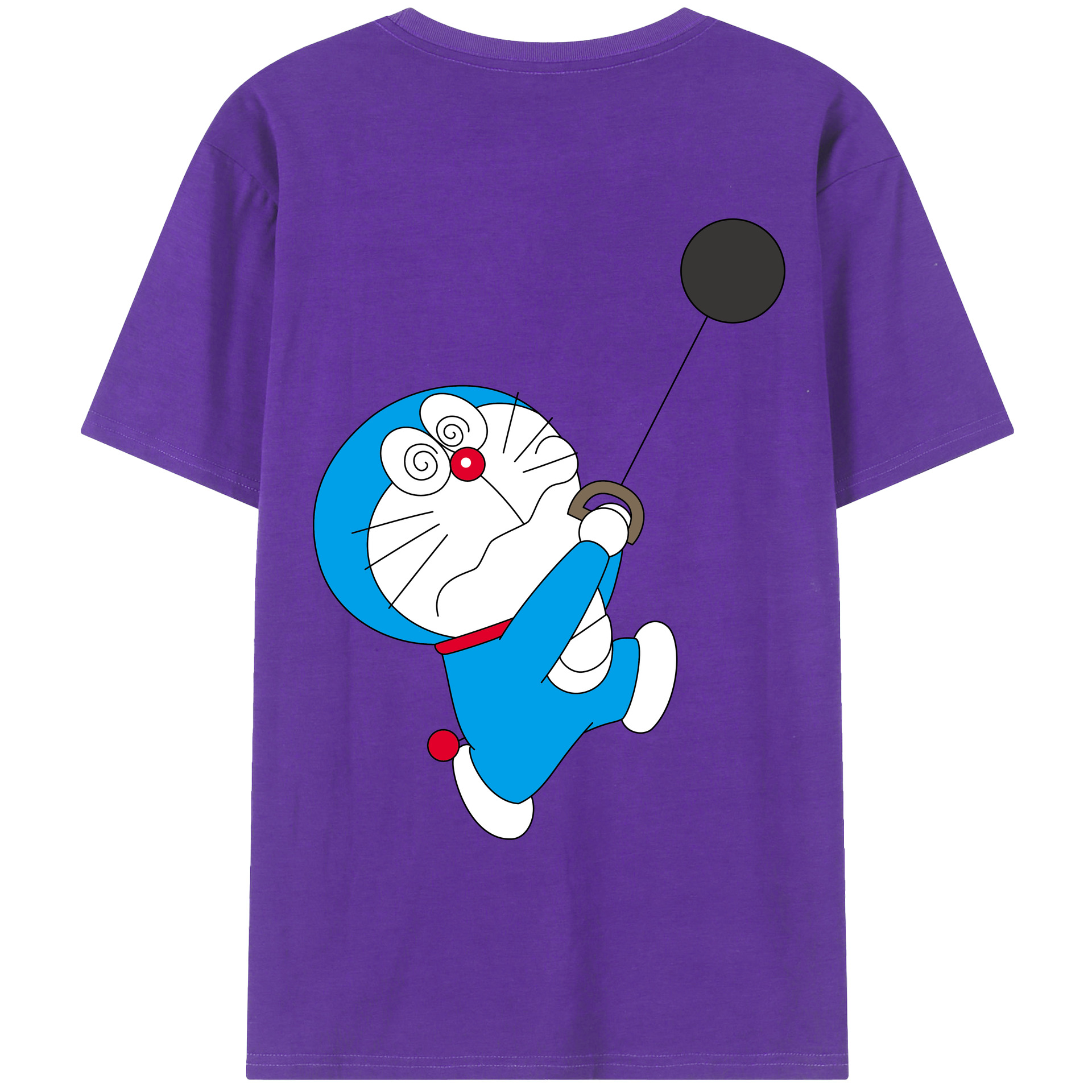 （画像用） ドラえもん Doraemon 綿100％ メンズ半袖Tシャツ（バックプリント） 通気性